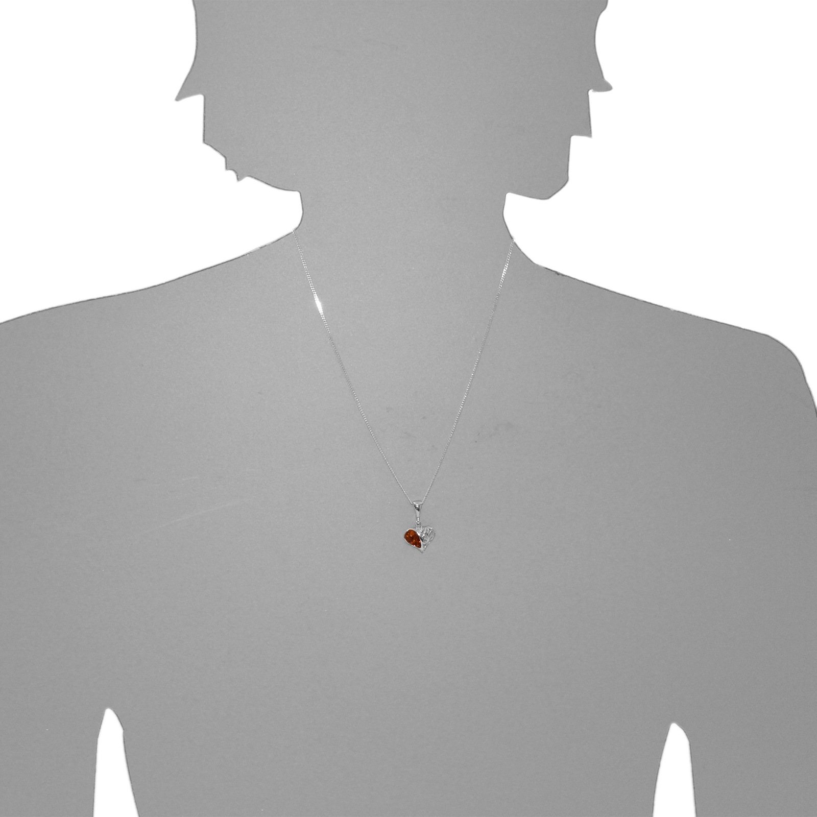 OSTSEE-SCHMUCK Kettenanhänger »- Herz 15 mm - Silber 925/000 - Bernstein«