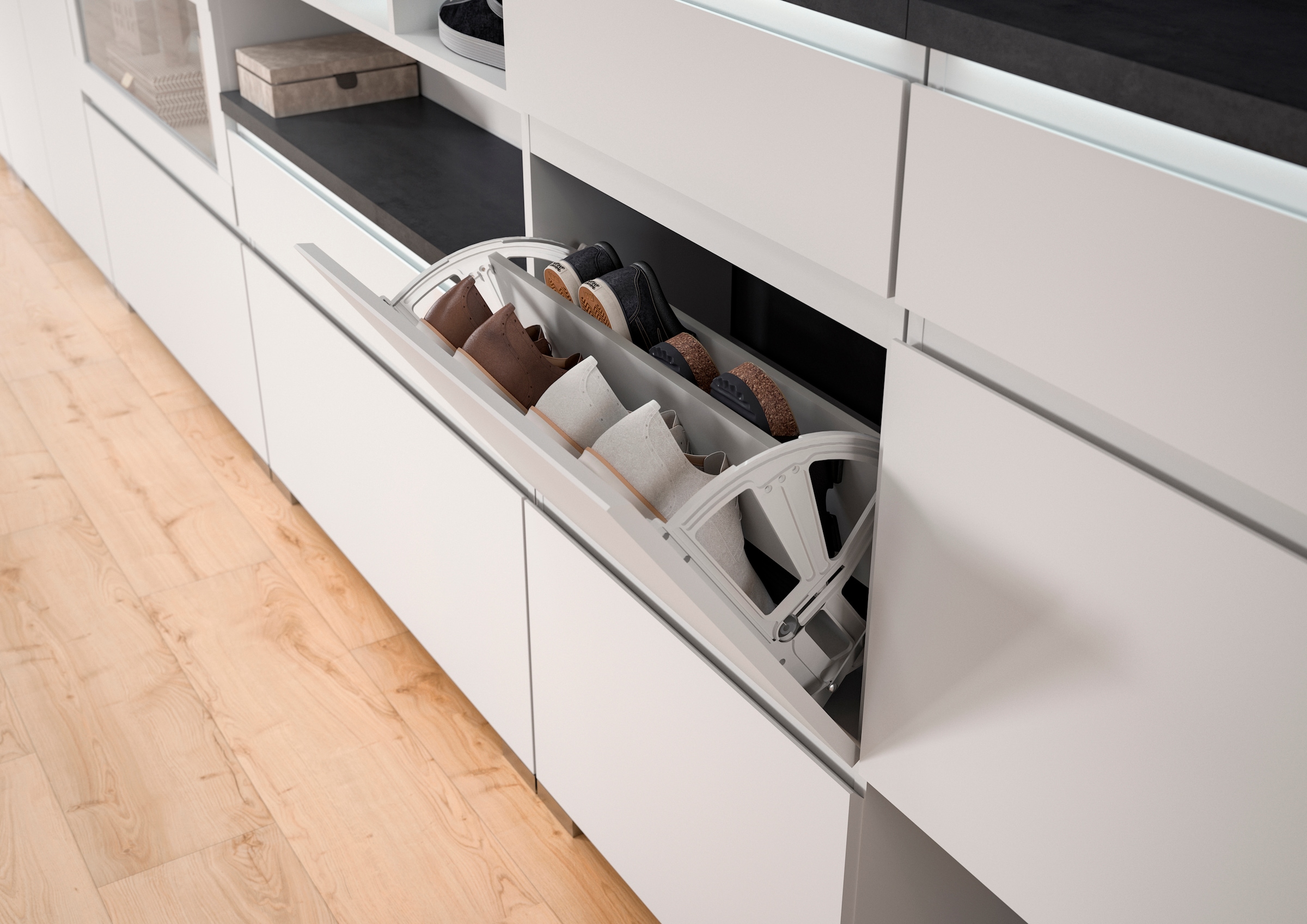 INOSIGN Schuhschrank »Skoskap, Tiefe 18cm, 3 Klappen mit Schuhwalze, Platz für 12 Schuhpaare« Schuhkipper, Schuhkommode, Schuhregal, Kommode, Anrichte