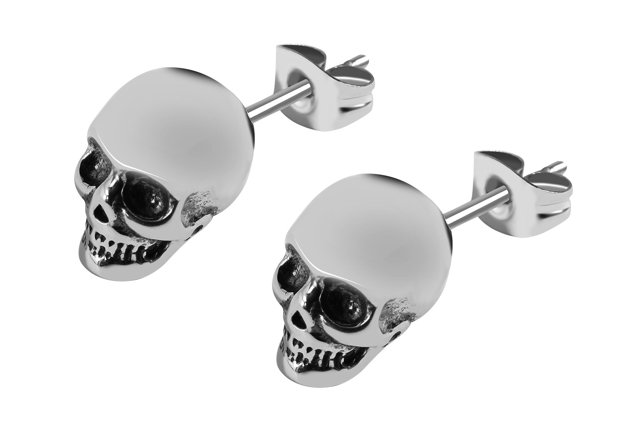 Adelia´s Paar Ohrstecker »Unisex Ohrringe ¿ Ohrstecker Totenkopf aus Edelstahl«