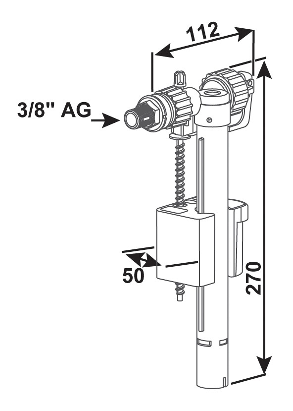 CORNAT Füllventil, Mit flachem Schwimmkörper 50 mm