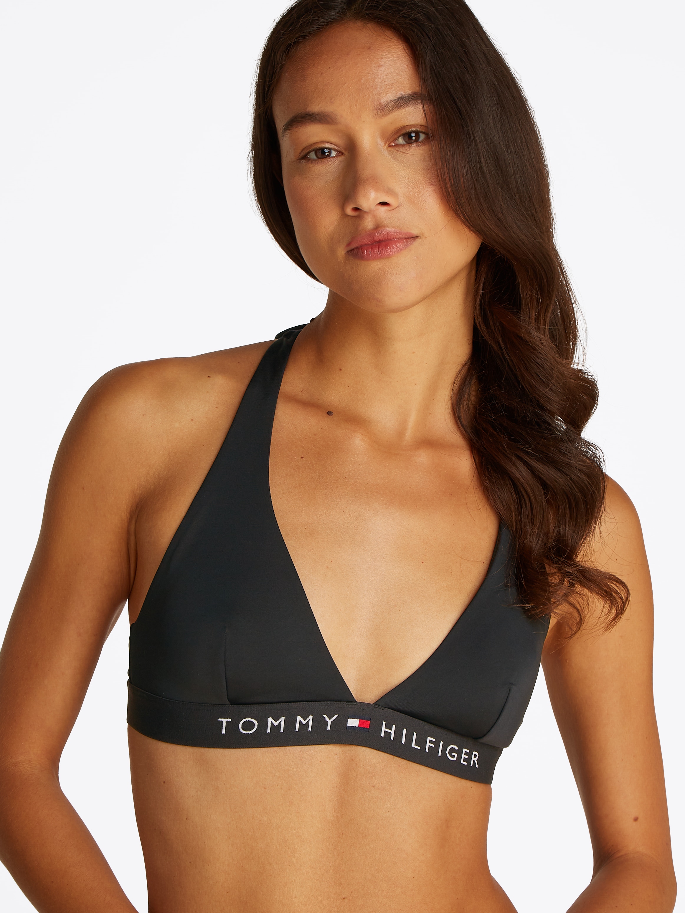 TOMMY HILFIGER Swimwear Triangel-Bikini-Top »HALTER RP«, mit Logoschriftzug, mit Steckverschluss