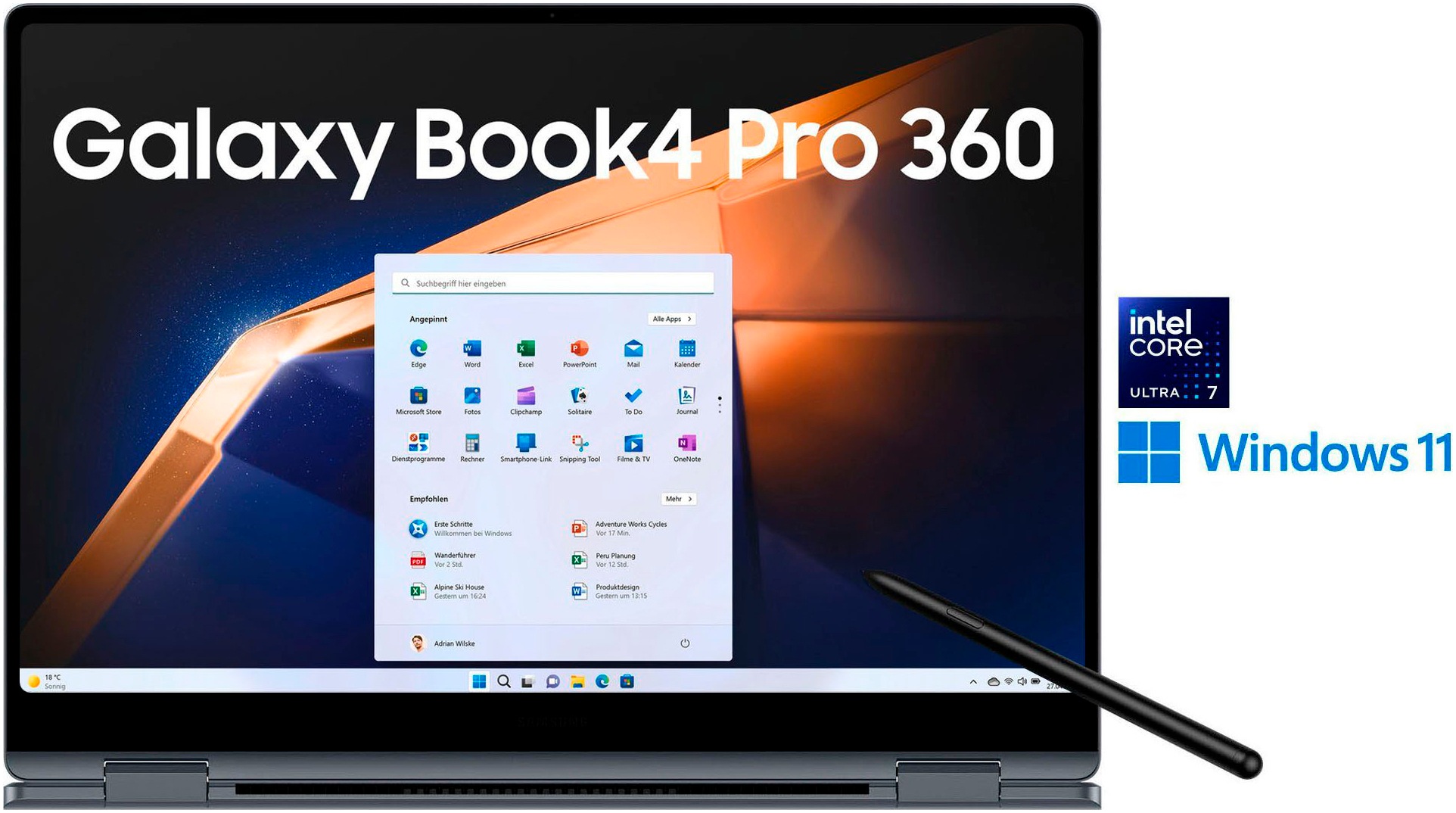 Samsung Convertible Notebook »NP960Q Galaxy Book4 Pro 360 16''«, 40,6 cm, / 16 Zoll, Intel, Core Ultra 7, 1024 GB SSD, Intel Core Ultra 7 Prozessor, 16 GB + 1 TB