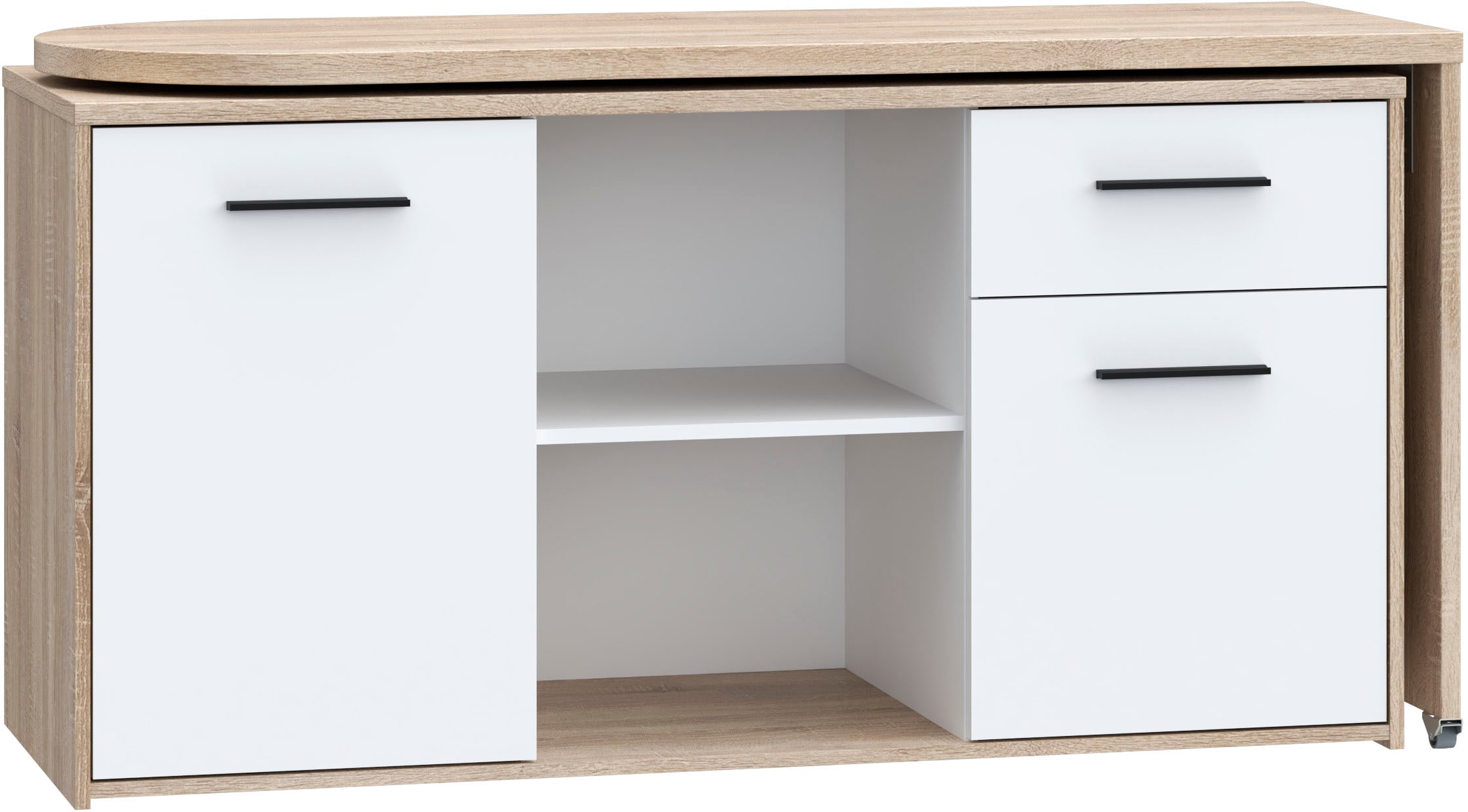 FORTE Schreibtisch »Aliklia«, multifunktional, mit Sideboard bei OTTO kaufen Tischplatte Rollen, ausschwenkbar