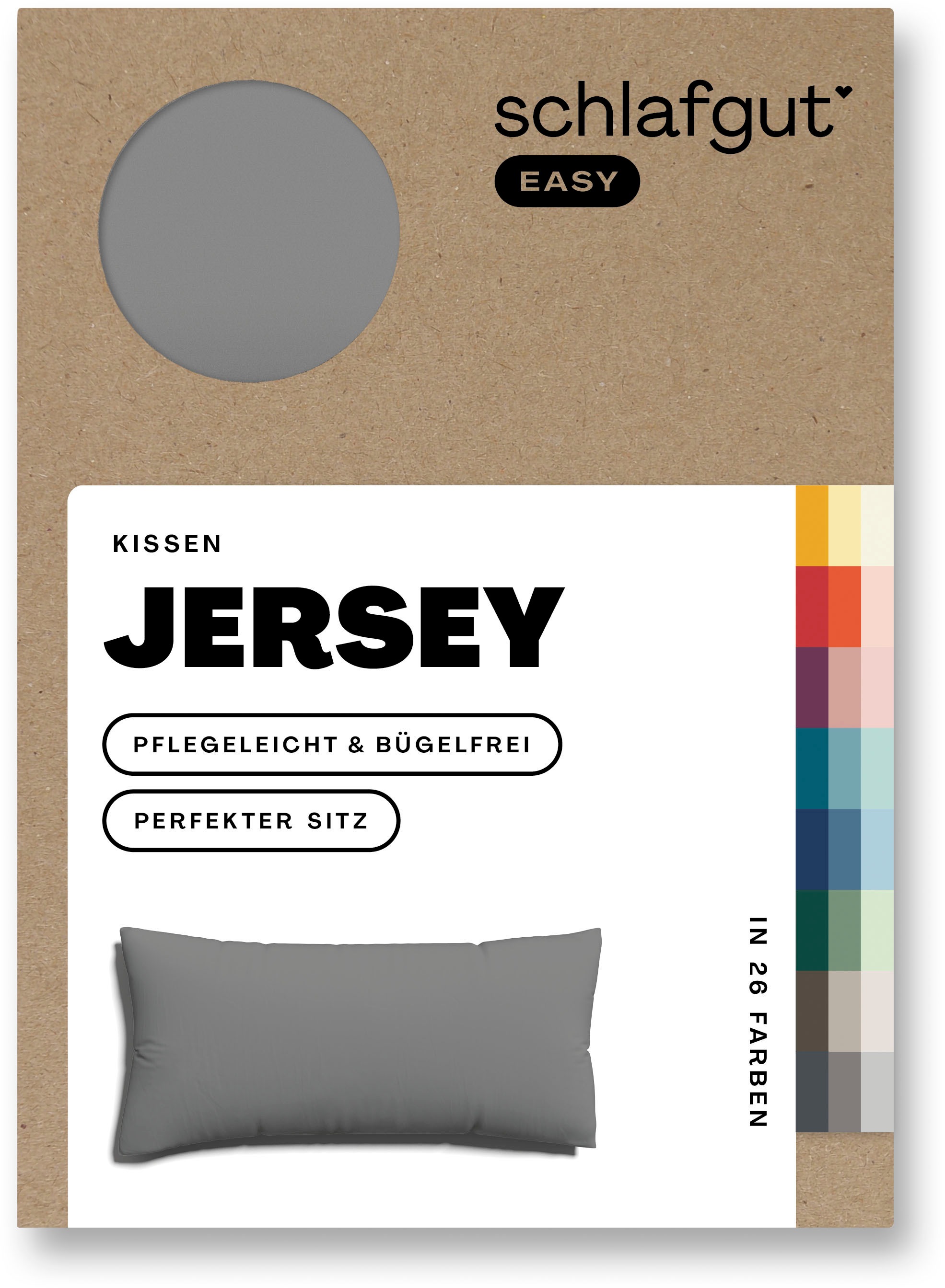 Schlafgut Kissenbezug »EASY Jersey«, (1 St.), Kissenhülle mit Reißverschluss, weich und saugfähig, Kissenbezug