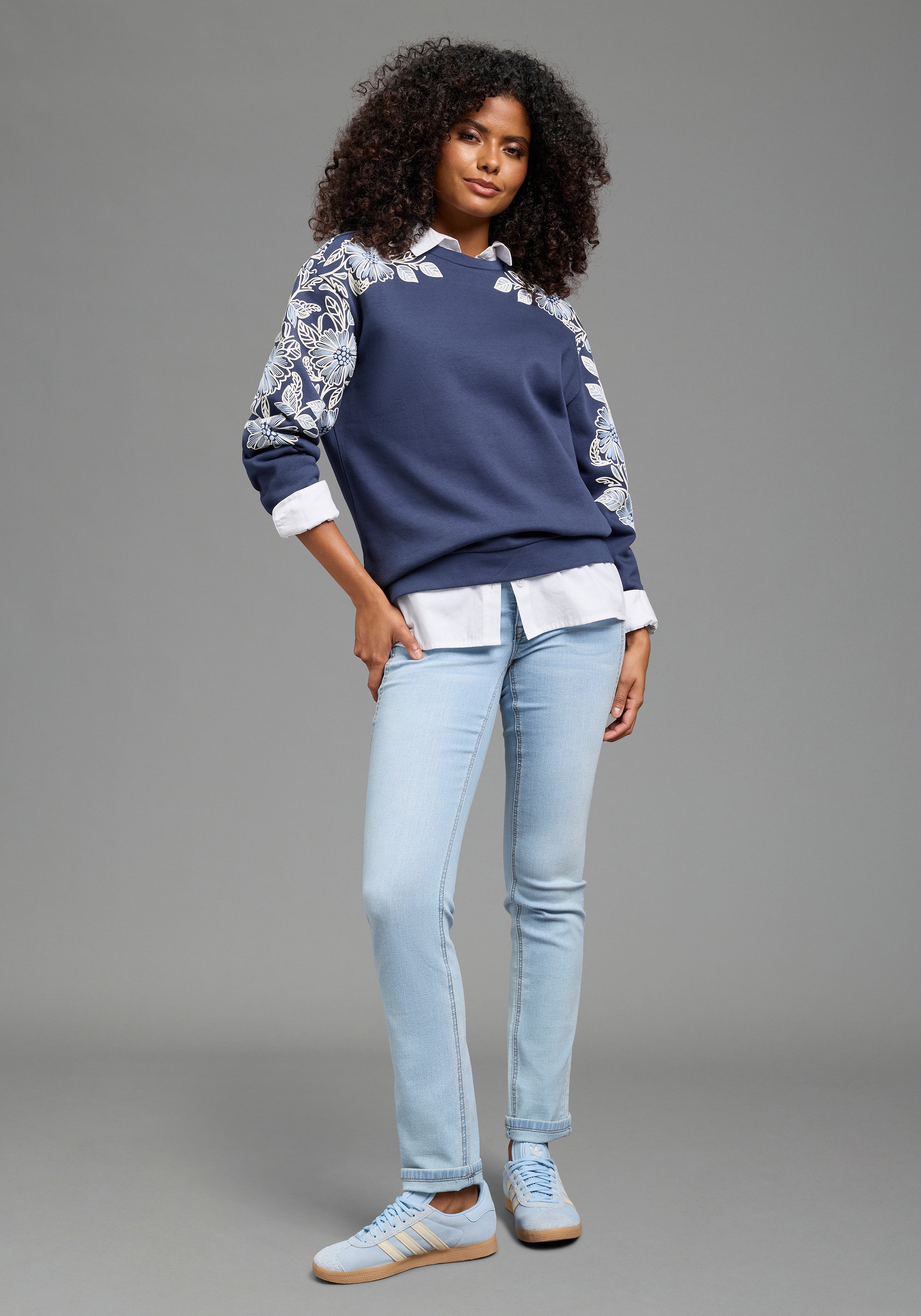 Laura Scott Sweatshirt , mit floralem, plastischen Druck
