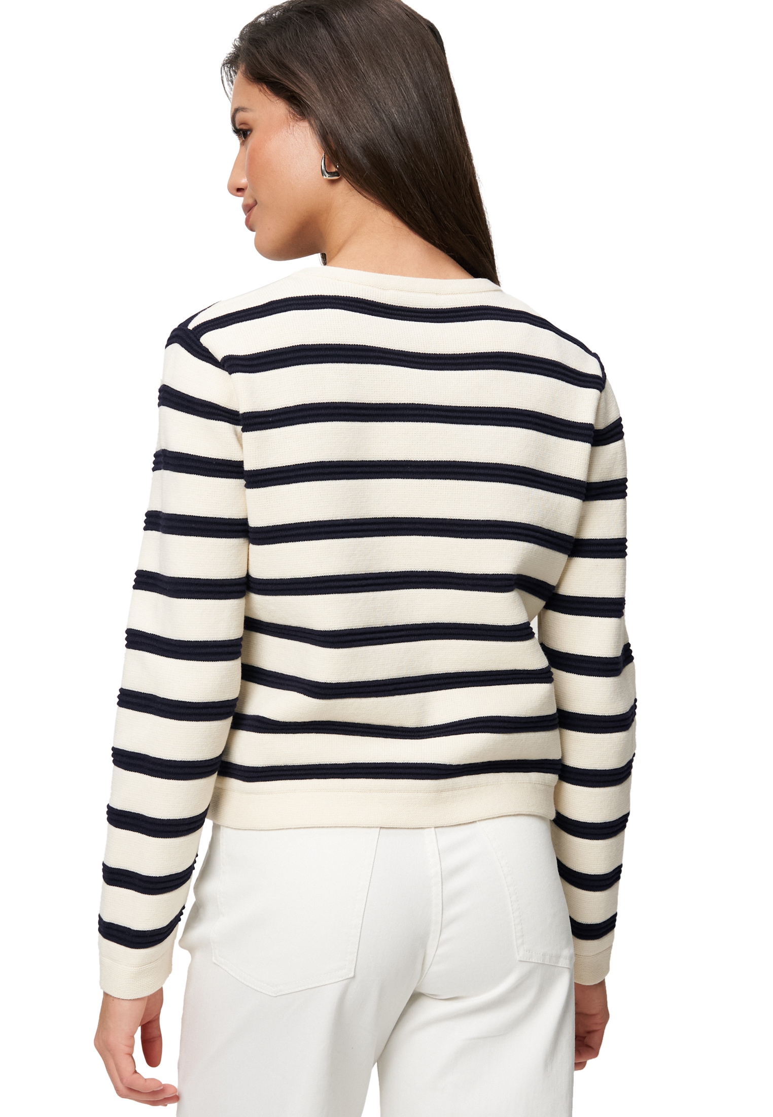 Zero Strickjacke »Strickjacke gestreift mit Knopfleiste«