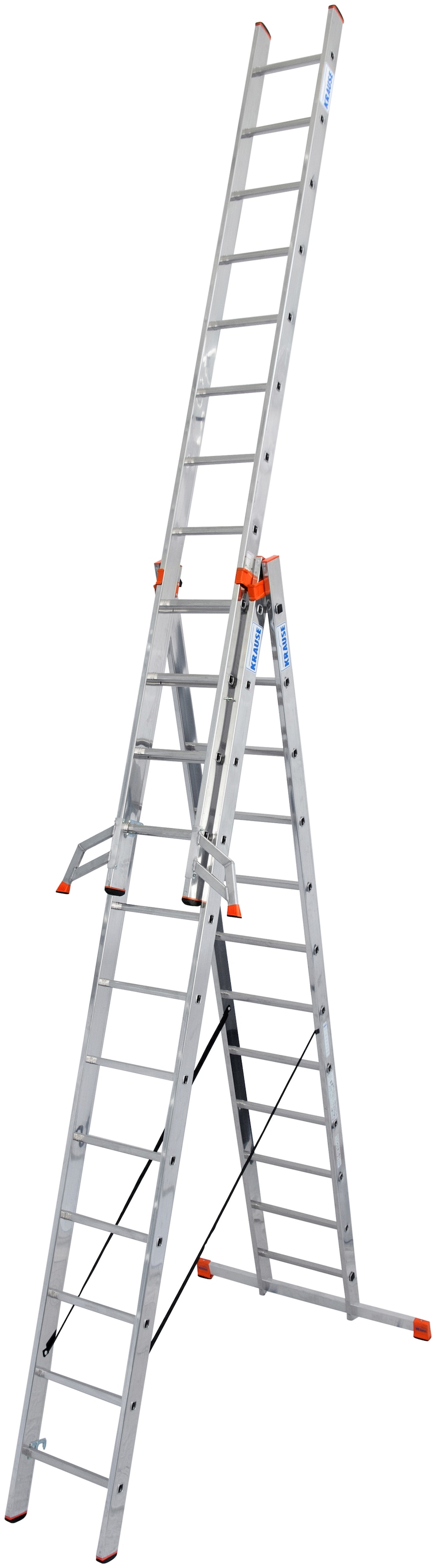 KRAUSE Vielzweckleiter »Tribilo«, mit Leiternspitzen, 3x12 Sprossen