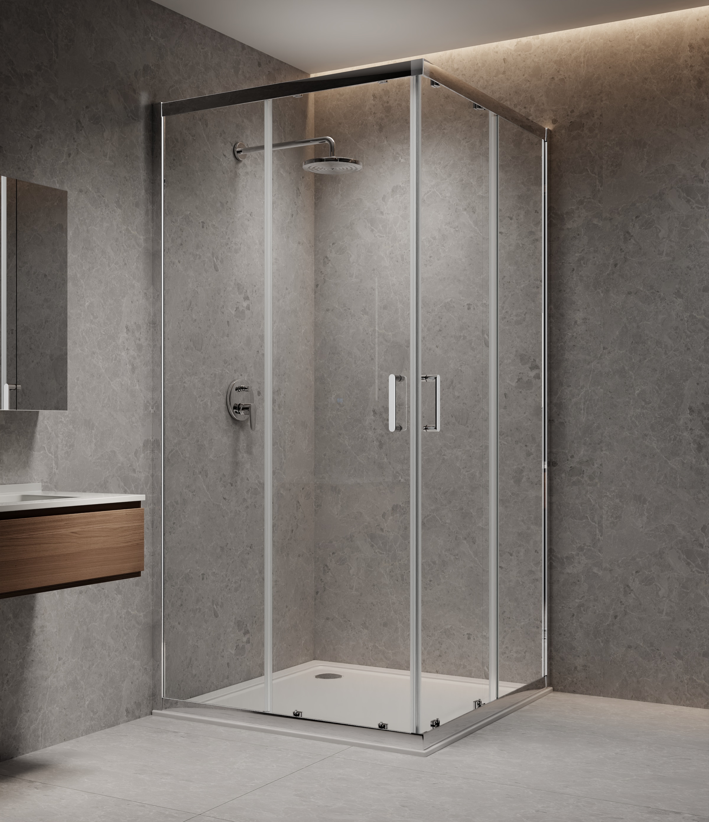 welltime Eckdusche »New Trento« Extrahohe 195cm, verbessertes Rollensystem