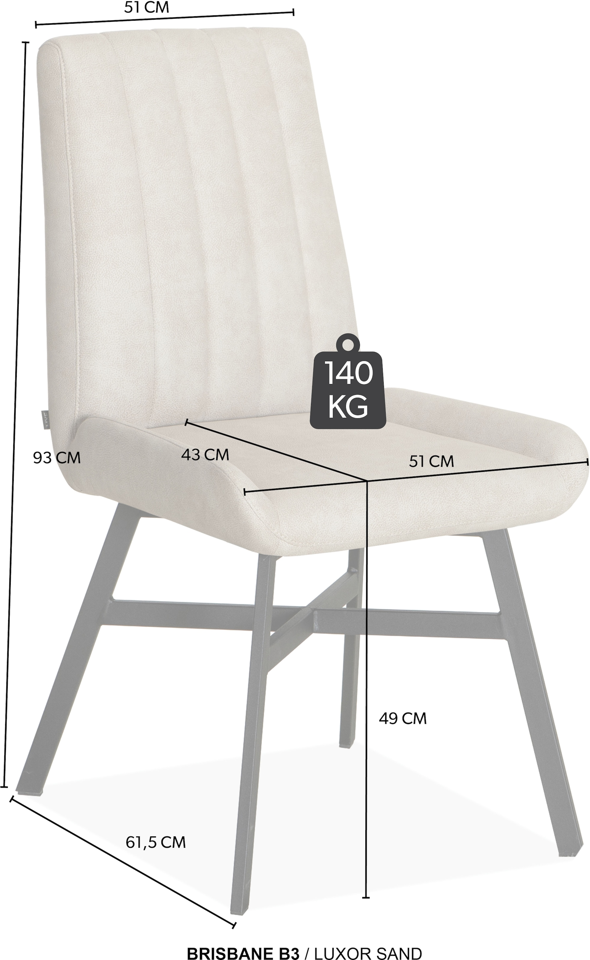 OMG Design Esszimmerstuhl »Brisbane« (Set) 1 Stk.Esszimmerstuhl, pflegeleichter Bezug