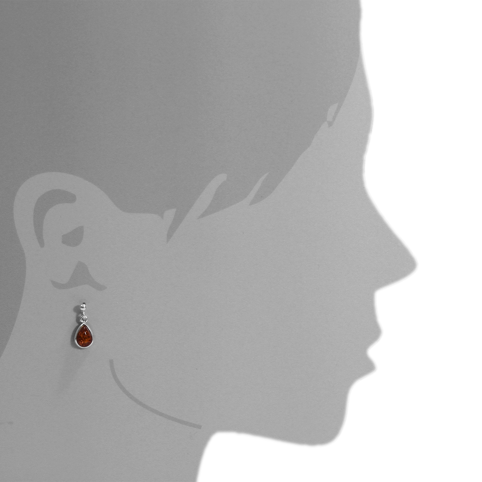 OSTSEE-SCHMUCK Paar Ohrhänger »- Classic 9 x 6 mm - Silber 925/000 - Bernstein«