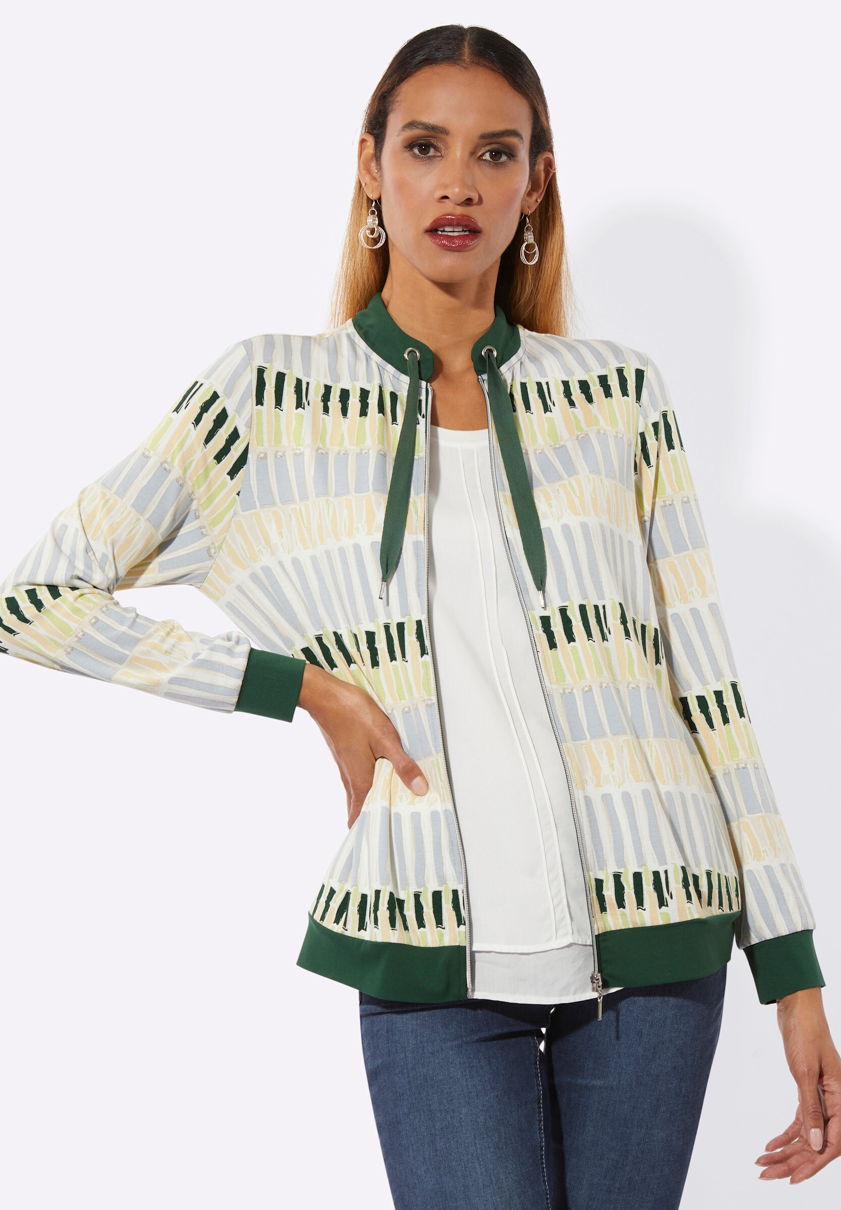 creation L Shirtjacke »Shirtjacke Shirtjacke mit Stehkragen«