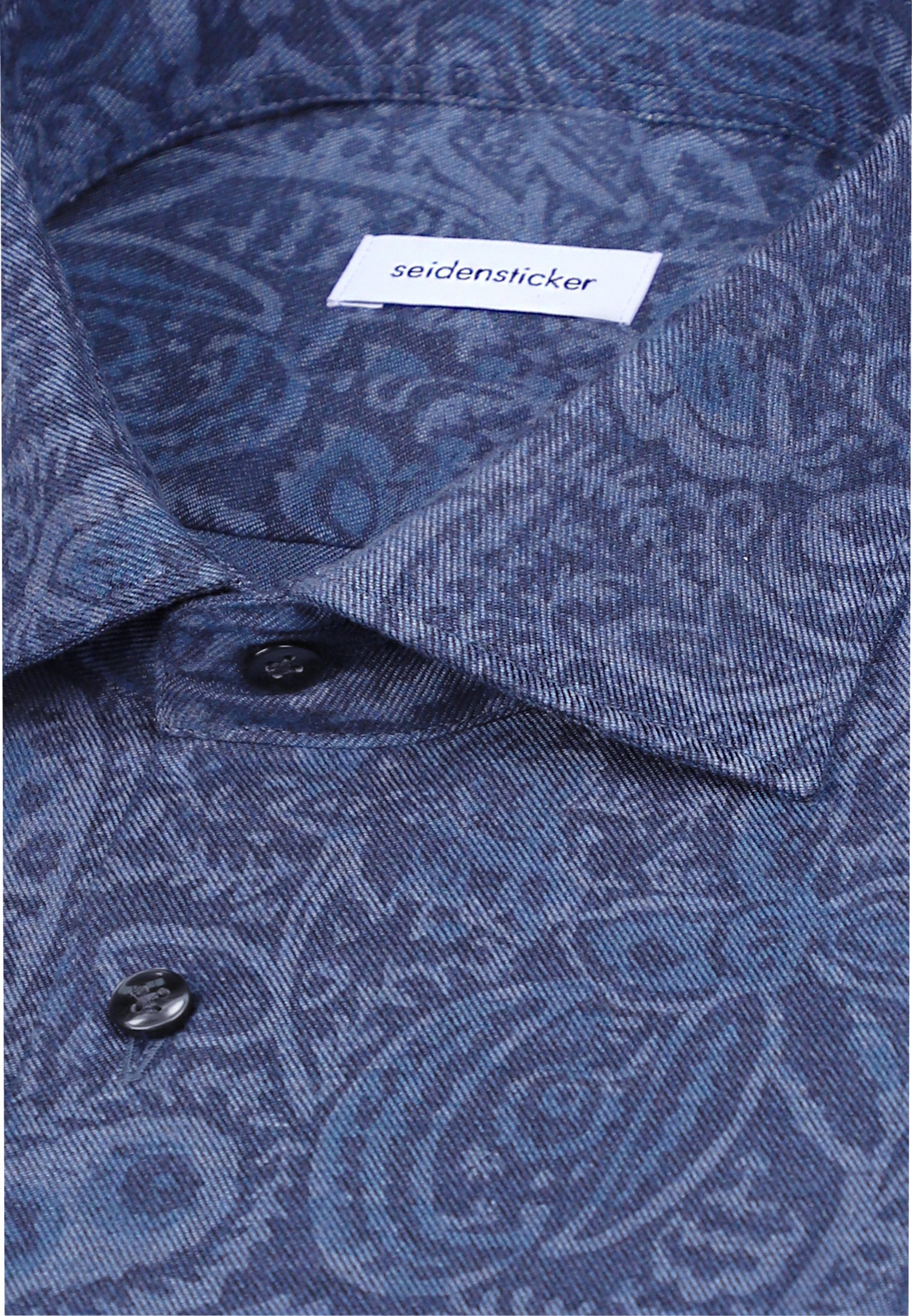 seidensticker Flanellhemd »Schwarze Rose« Shaped 1/1 Kentkragen Druck