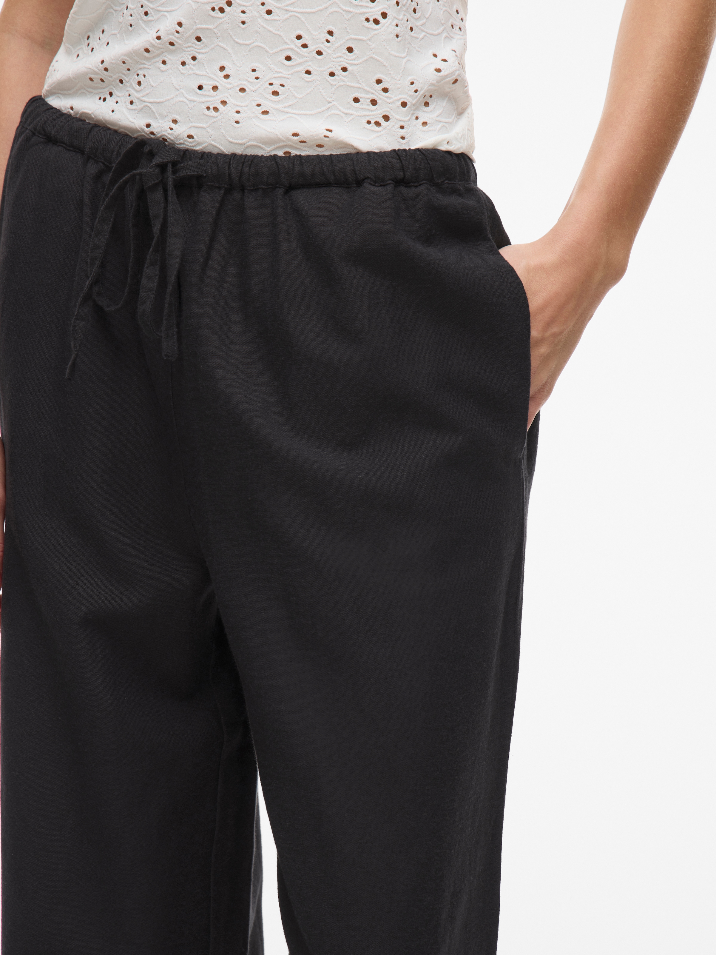 Vila Schlupfhose »VIPRISILLA RW PANTS - NOOS«  Sommerhose, mit Leinen