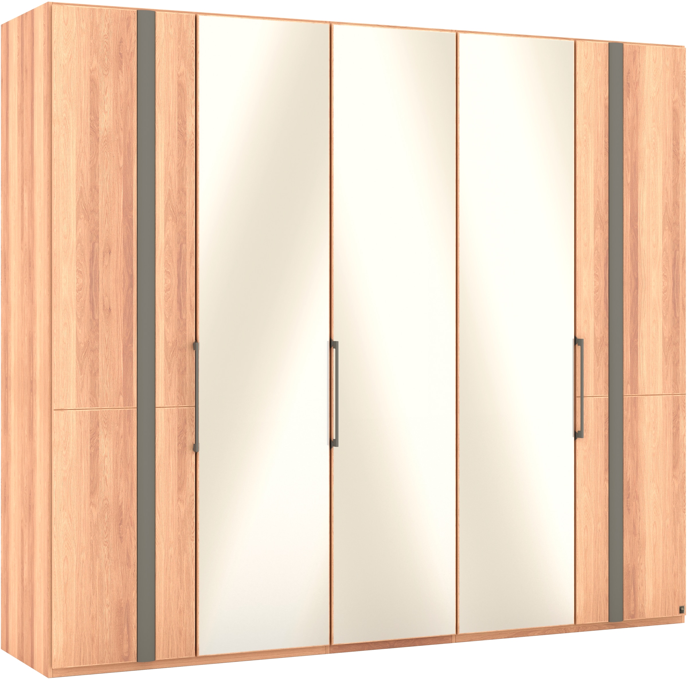 Musterring Drehtürenschrank »Sorrent, Kleiderschrank, Schrank, teilmassiv Eiche«, (mit Türdämpfern, in 5 Breiten & 2 Höhen, extra Böden, MADE IN GERMANY), Türen Eiche massiv oder als Parsol-Bronze-Spiegel, verschiedene Maße