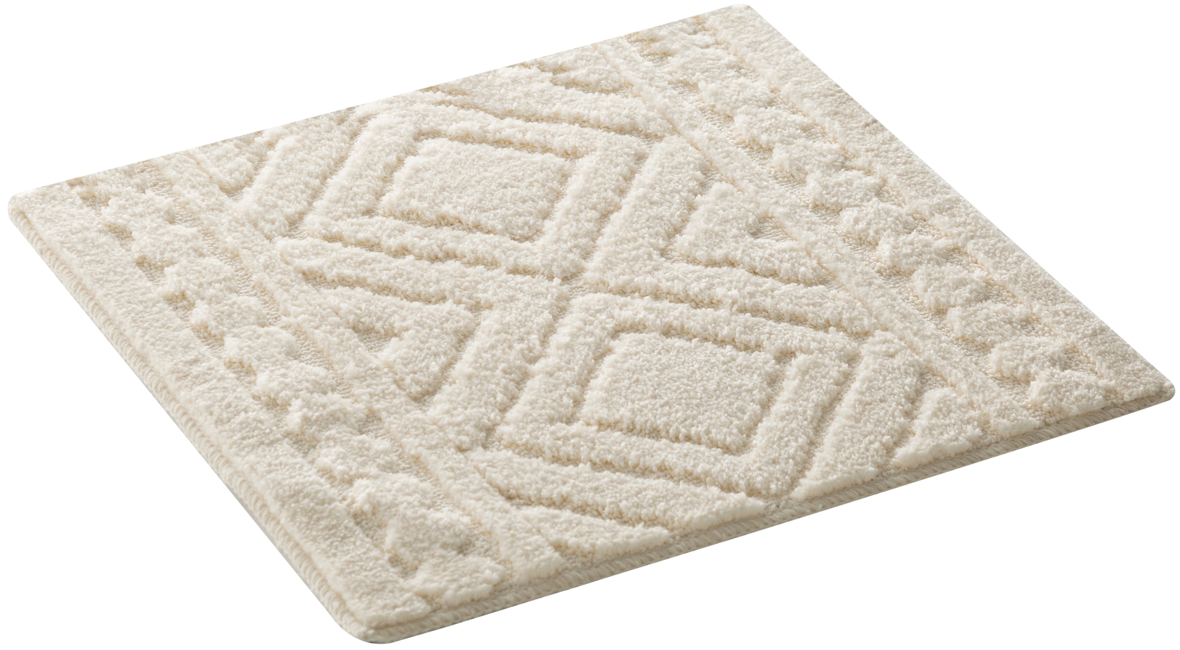 my home Badematte »Louvres, Badvorleger, Badezimmer Teppich, Duschvorleger« Höhe 10 mm rutschhemmend beschichtet schnell trocknend Badteppich, Uni Farben, Hoch-Tief Effekt, Boho-Style