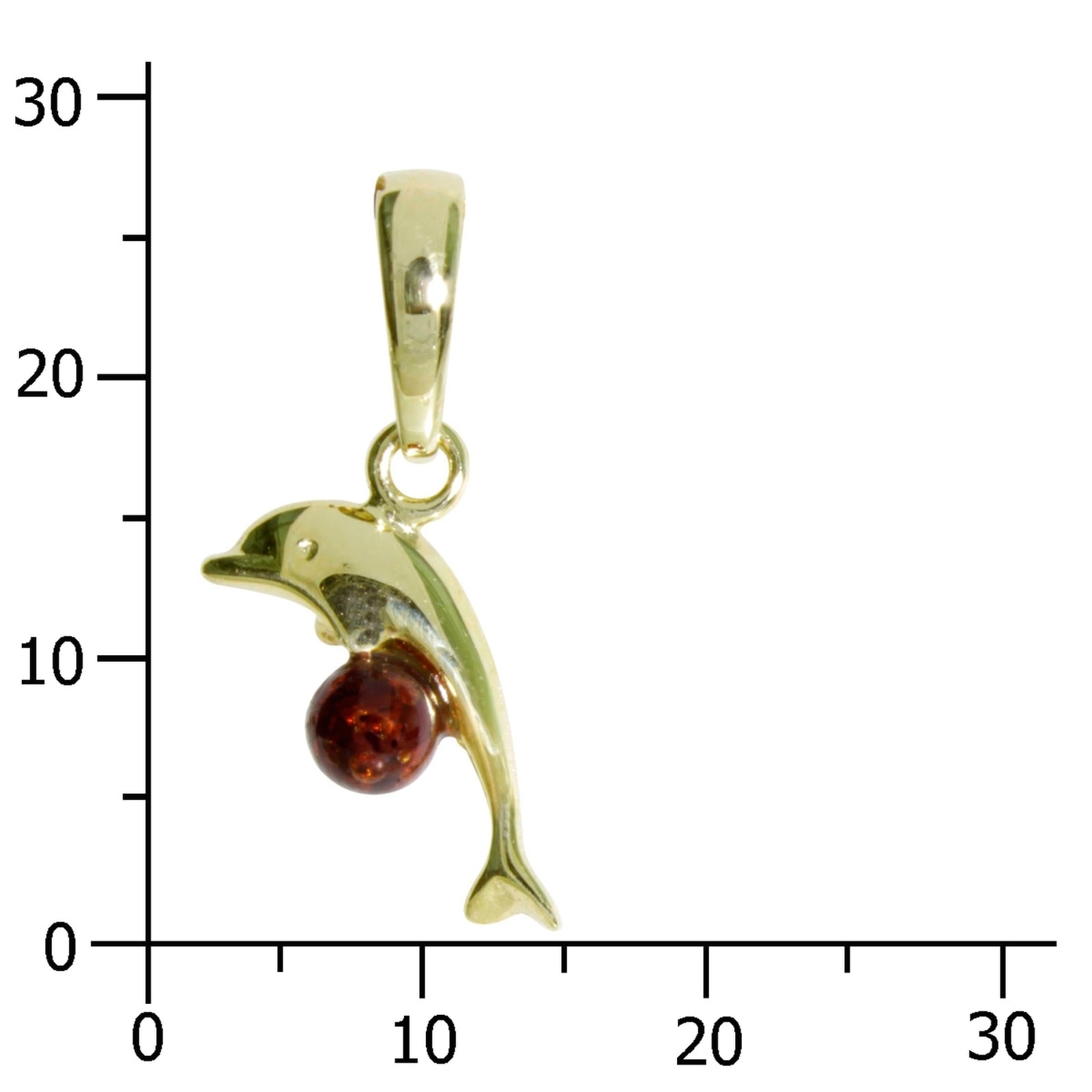 OSTSEE-SCHMUCK Kettenanhänger »- Delphin - Silber 925/000, vergoldet - Bernstein«