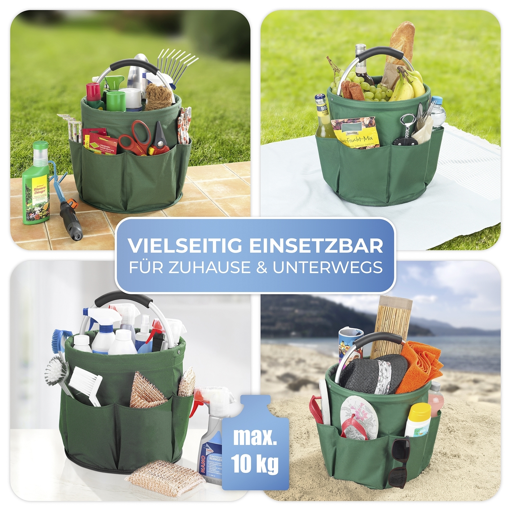 Maximex Organizer »Universal-Reinigungs-Caddy«, Allzweckkorb mit 6 Außentaschen, ideal für Haushalt, Garten & Camping