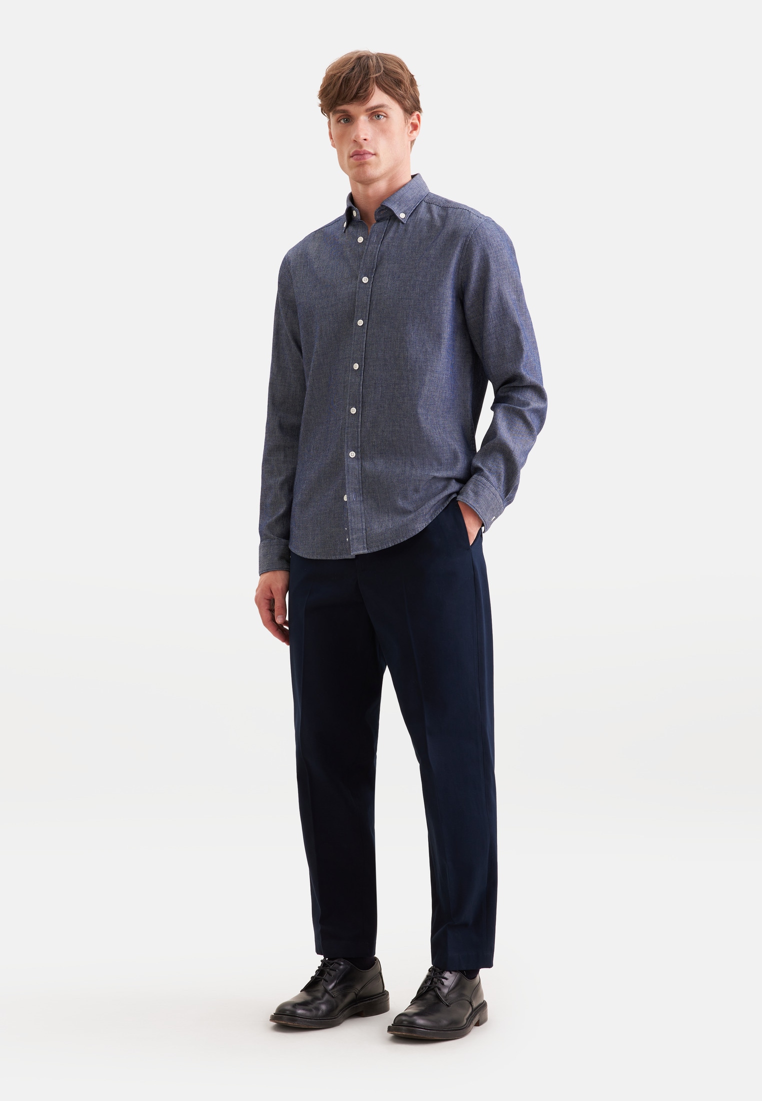 seidensticker Regular 1/1 Button-Down-Kragen Gestreift