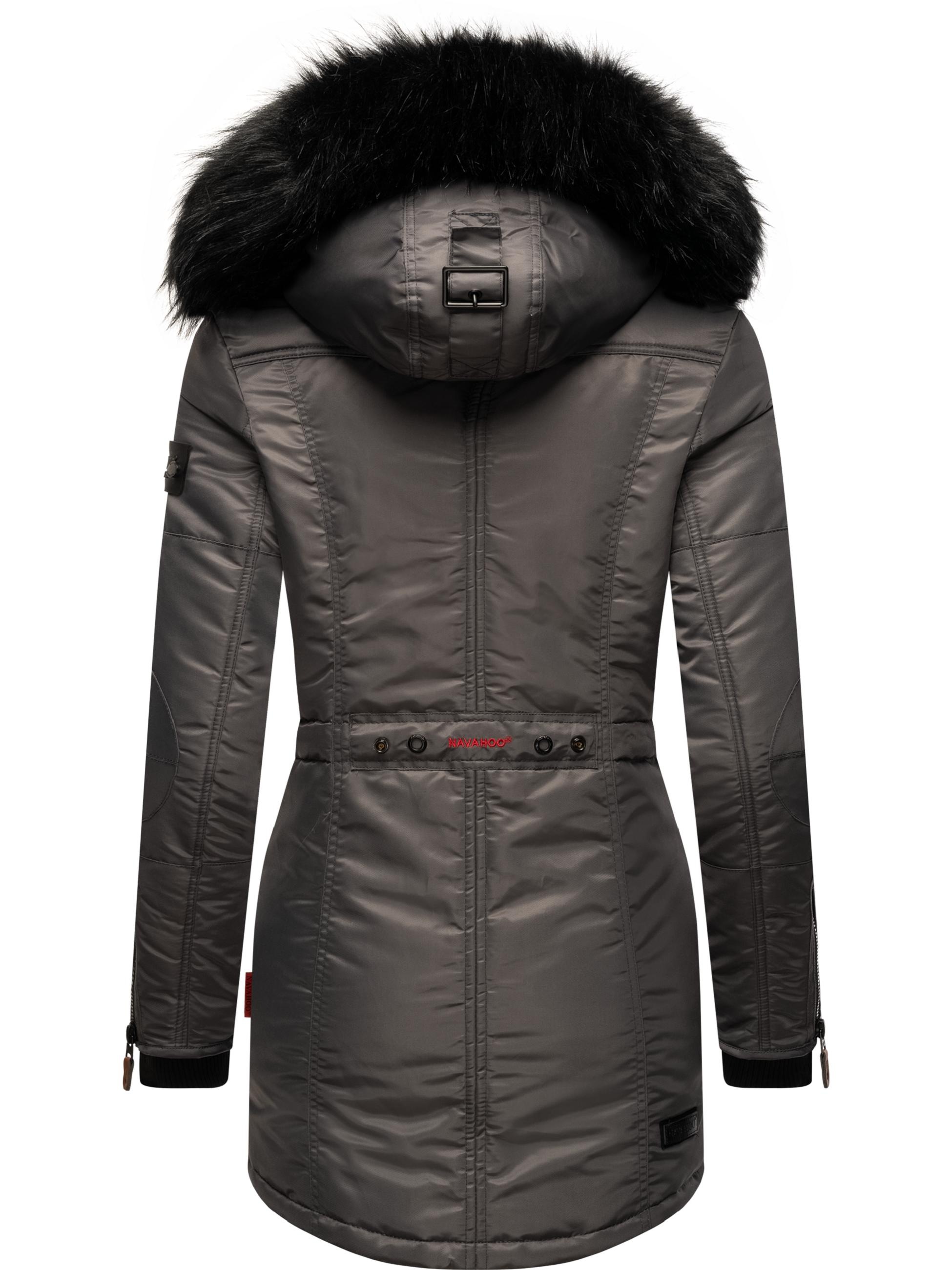 Navahoo Steppjacke »Wintermantel Schätzchen«, mit Kapuze, warmer Winterparka mit Kunstfellkapuze