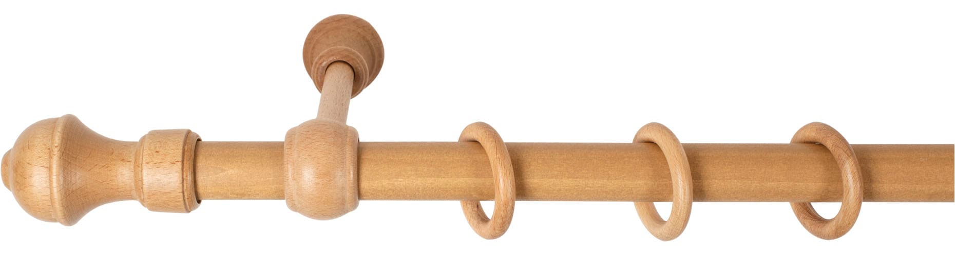 SN DECO GROUP Gardinenstange »Ares« 1 läufig-läufig Fixmaß 28 mm, Holz, verschiedene Längen und Farben, Komplettset