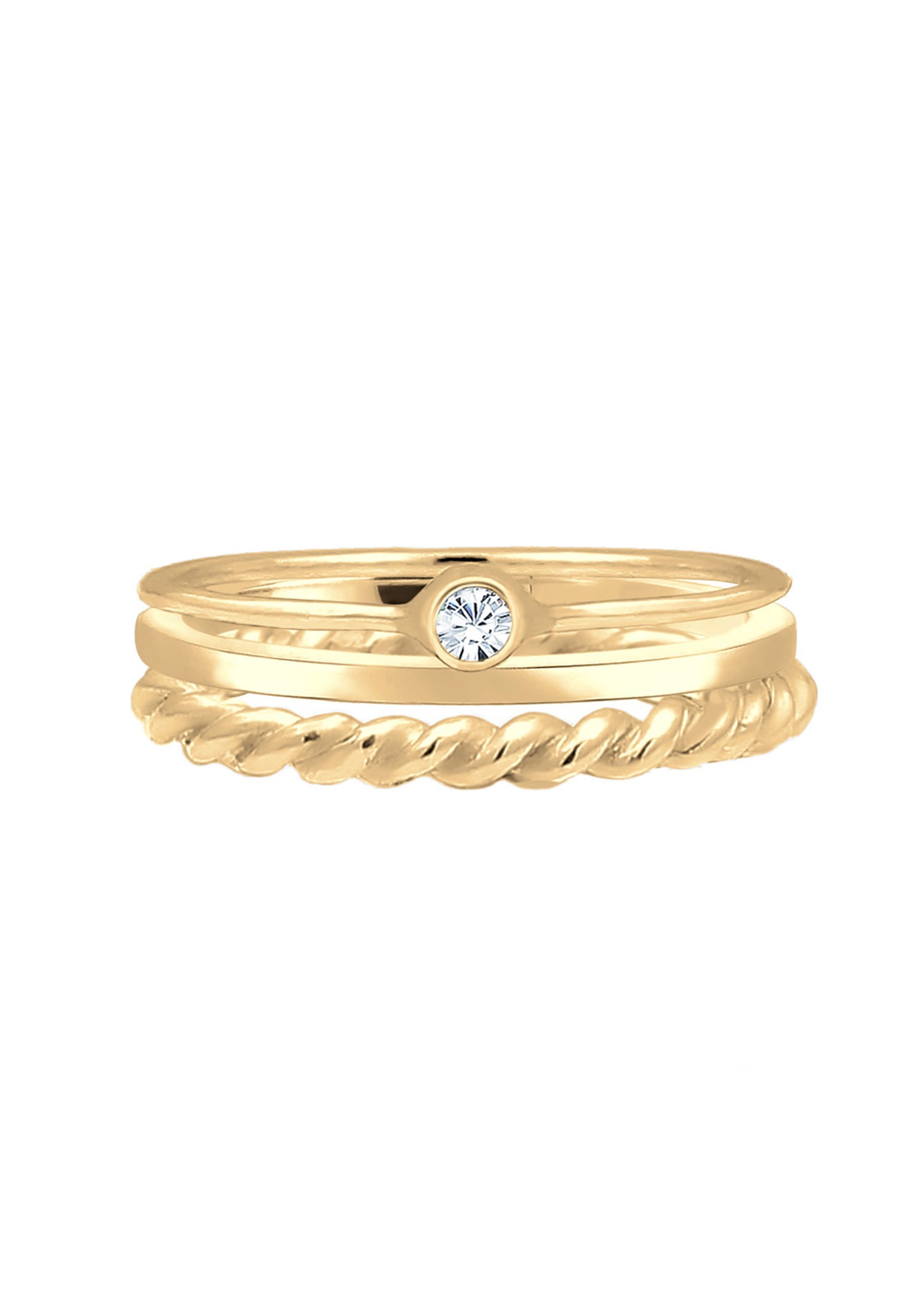 Elli Ring-Set »Ring Ring-Set mit Kristalle 925 Silber«