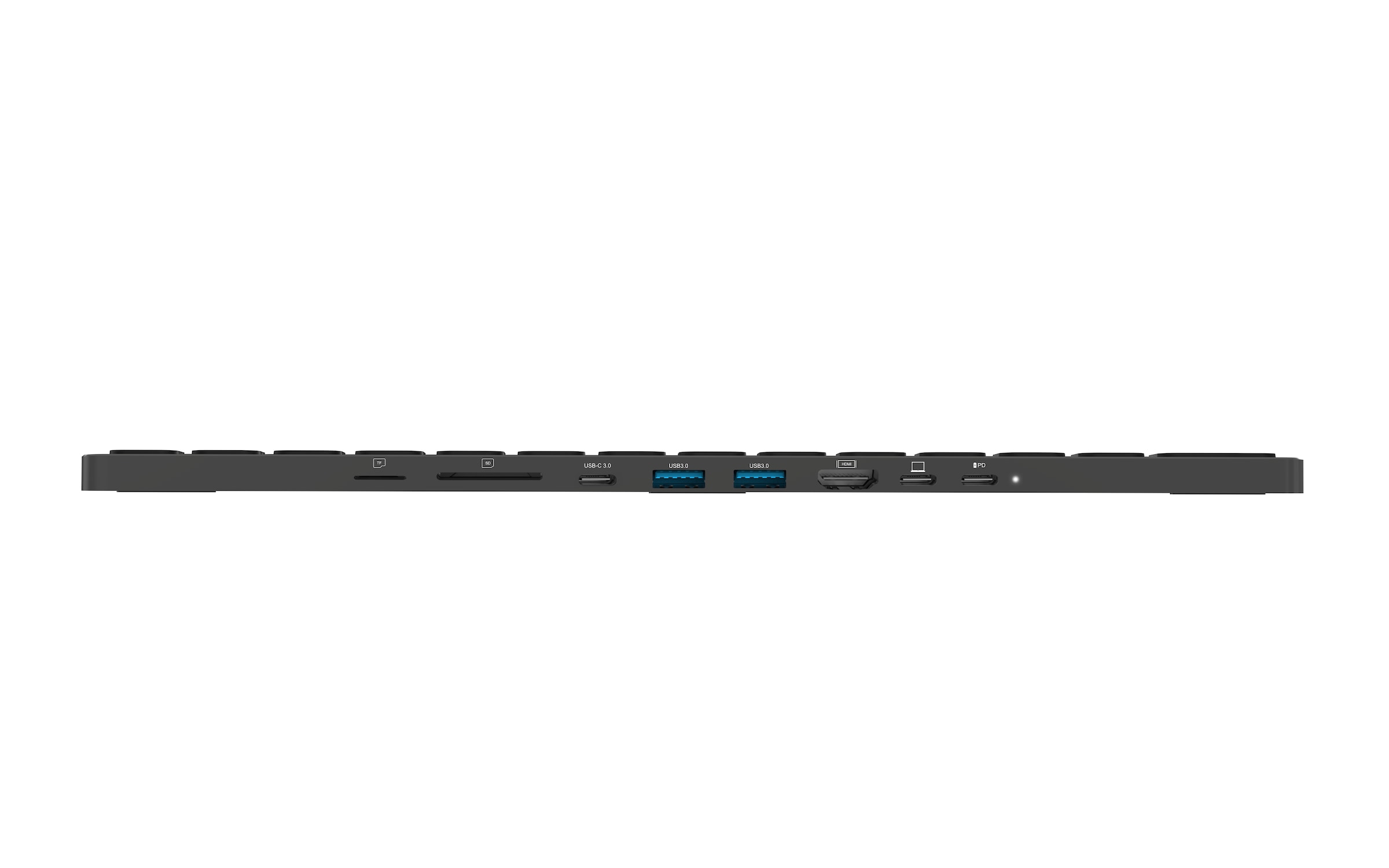 Rapoo Ultra-Slim-Tastatur »UCK-6001 Flache Tastatur mit 8-in-1 USB-C Multiport Adapter, QWERTZ«, Zusatzfunktionen: SD/MicroSD-Slot