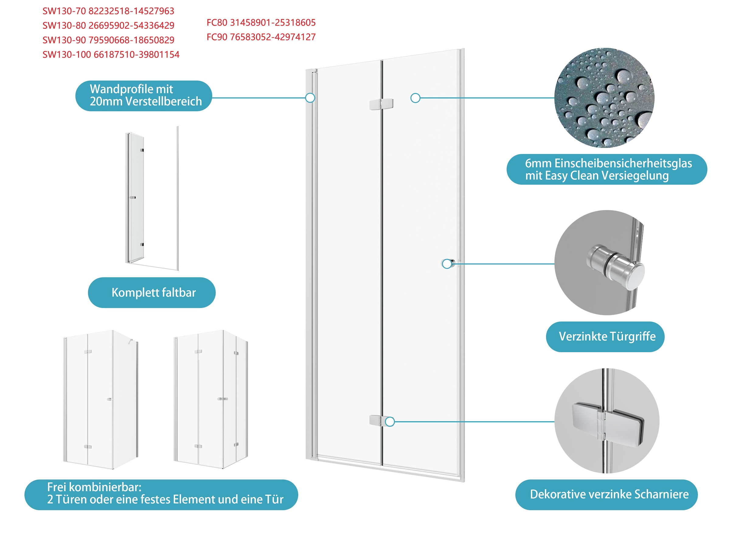 welltime Duschwand »Mixwell«, Baukastensystem