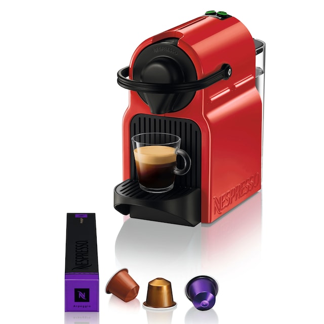 Nespresso Kapselmaschine »XN1005 Inissia«, Wassertankkapazität: 0,7 Liter, Pumpendruck: 19 Bar, kurze Aufheizzeit, kompaktes Format, Kaffeemenge einstellbar, Direktwahltaste, automatischer Kapselauswurf, inkl. Willkommenspaket mit 14 Kapseln