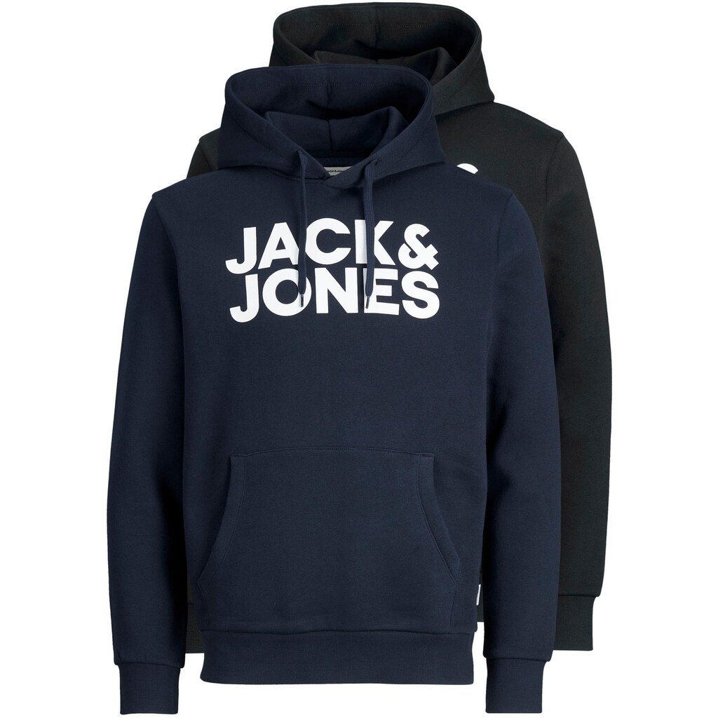 Jack & Jones Kapuzensweatshirt »CORP LOGO SWEAT HOOD«, (Packung, 2 tlg., 2er-Pack)