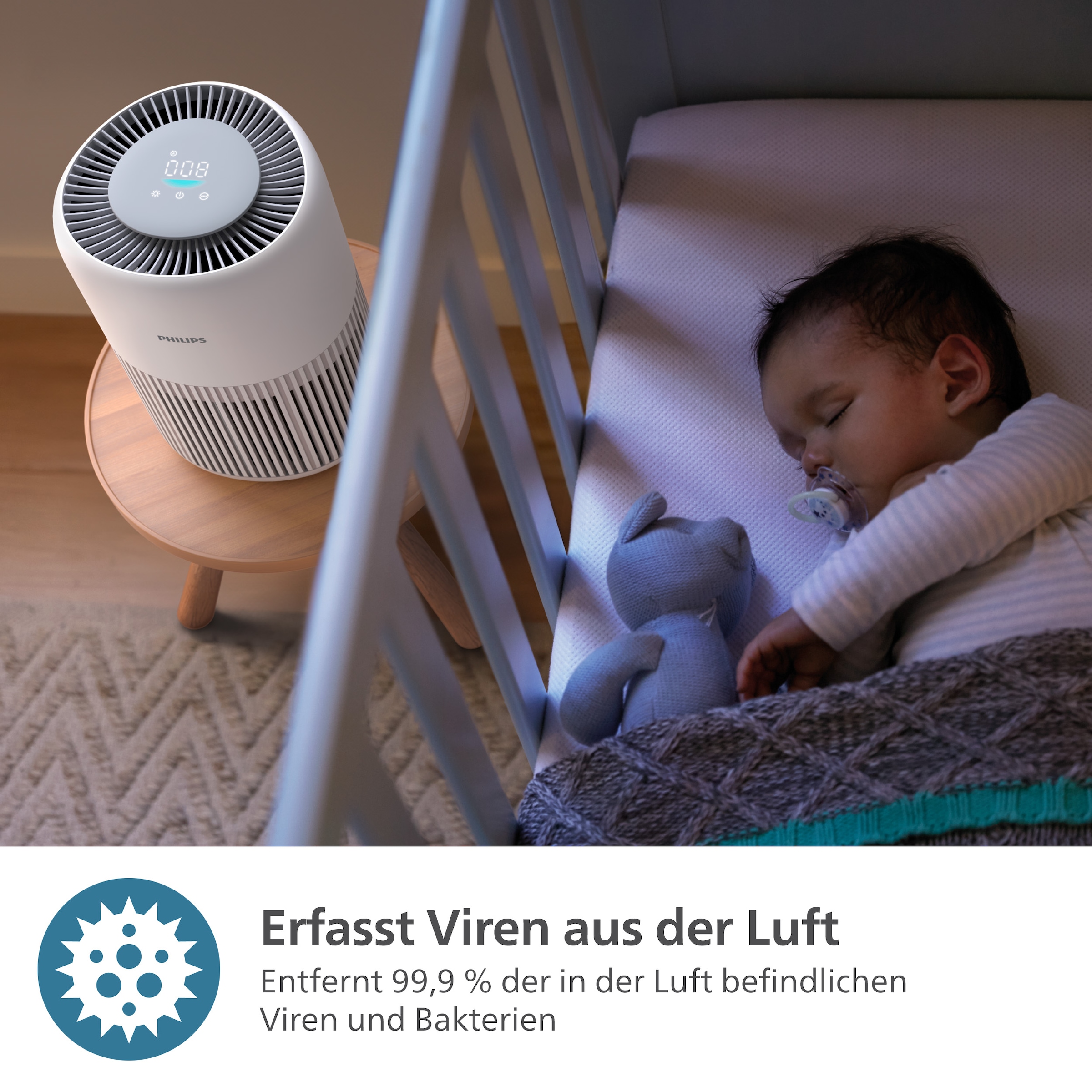 Philips Luftreiniger »AC0920/10 PureProtect Mini 900 Series, Luftreinigungsrate 250 m³/h«, für 65 m² Räume, 2-Schichten-HEPA-Filtersystem, leise