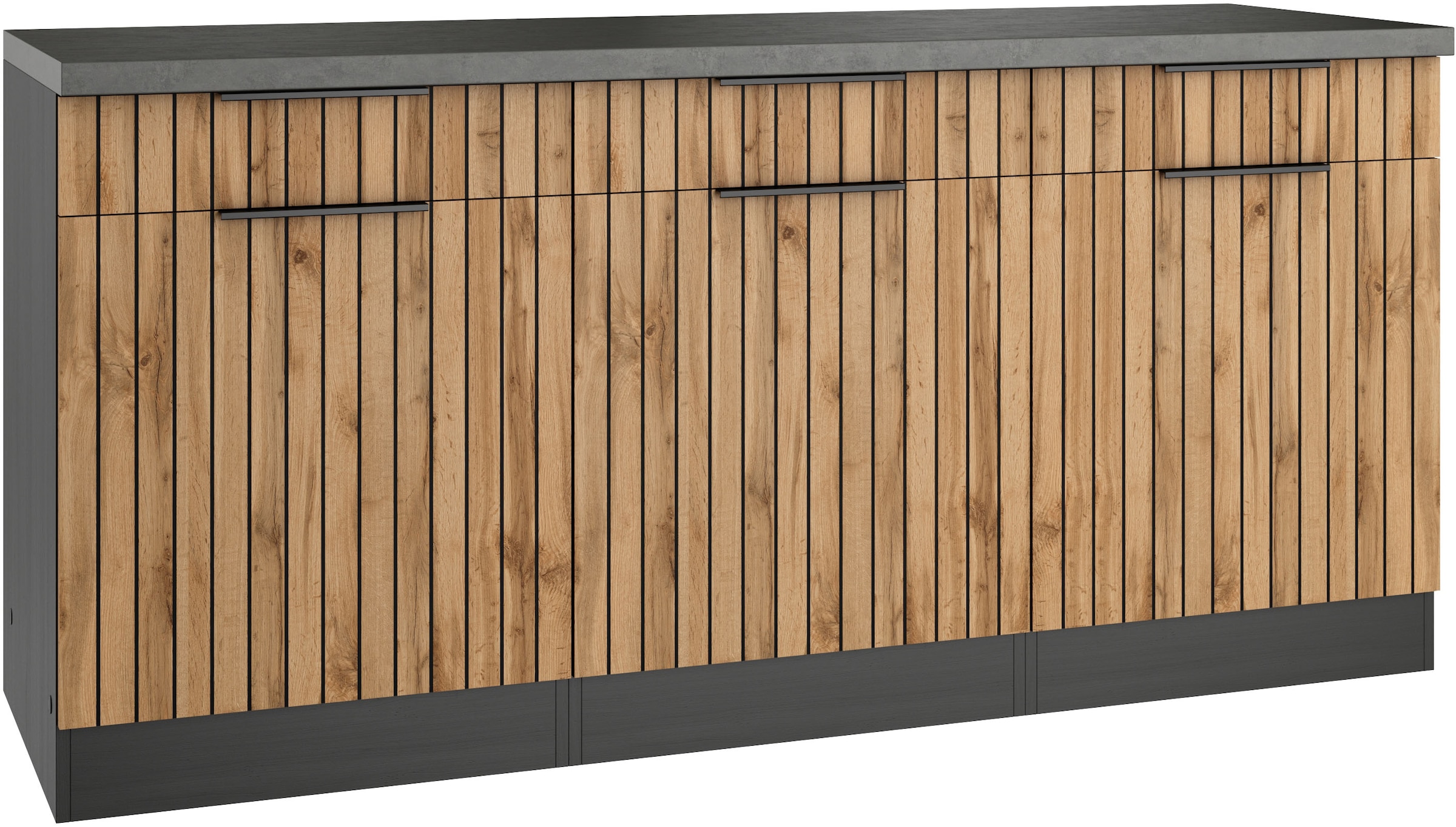 KOCHSTATION Unterschrank »KS-Lagos«, Breite 180 cm, 3 Türen, 3 Schubkästen
