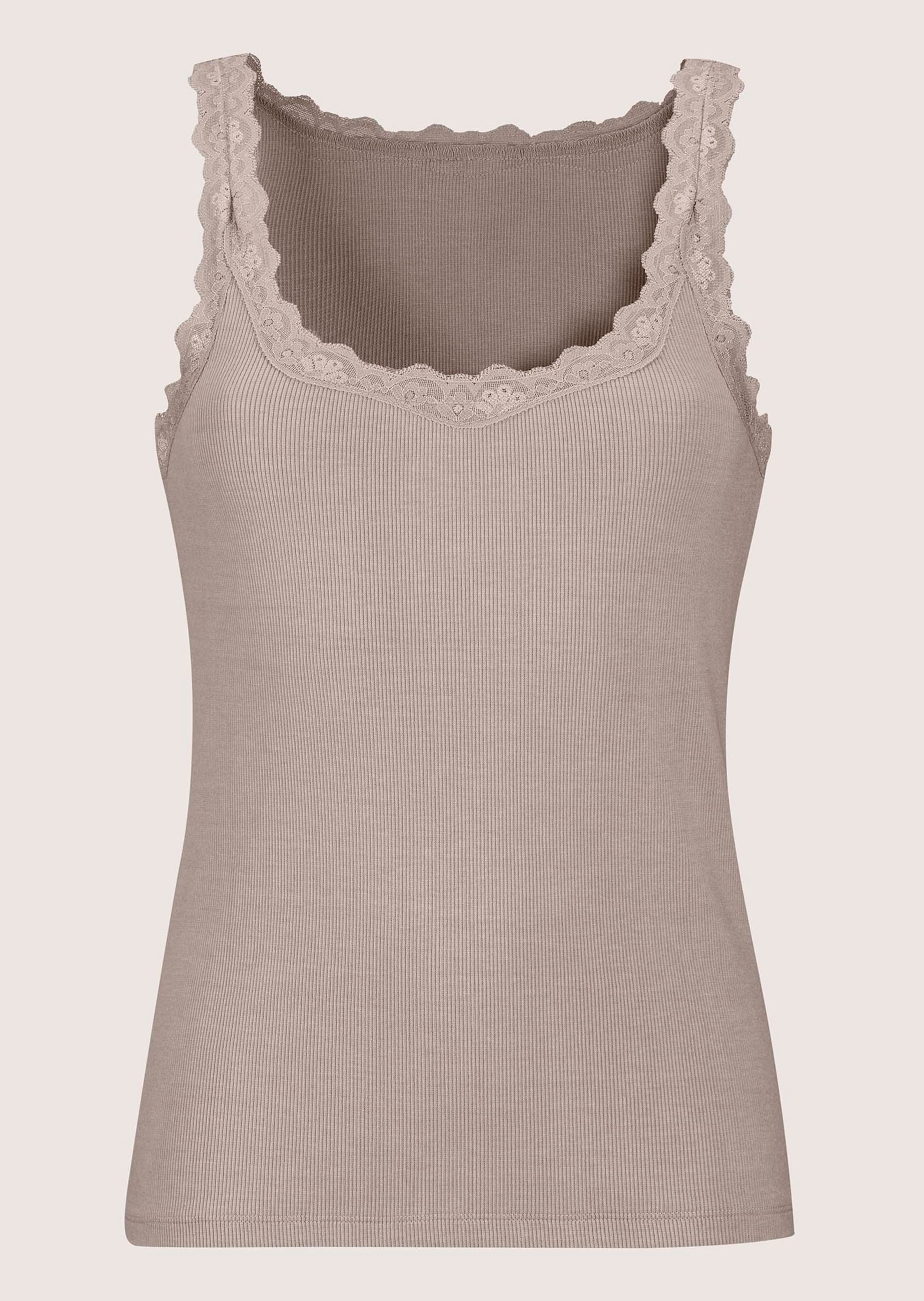 MADELEINE Trägertop »Spitzentop Ärmelloses Sommer-Top mit edler Spitze« Spitzenborte am Ausschnitt und Armabschluß