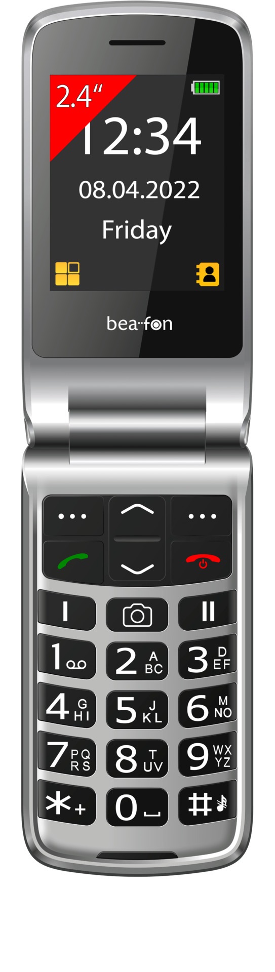 Beafon Klapphandy »SL605«, Schwarz/Silber