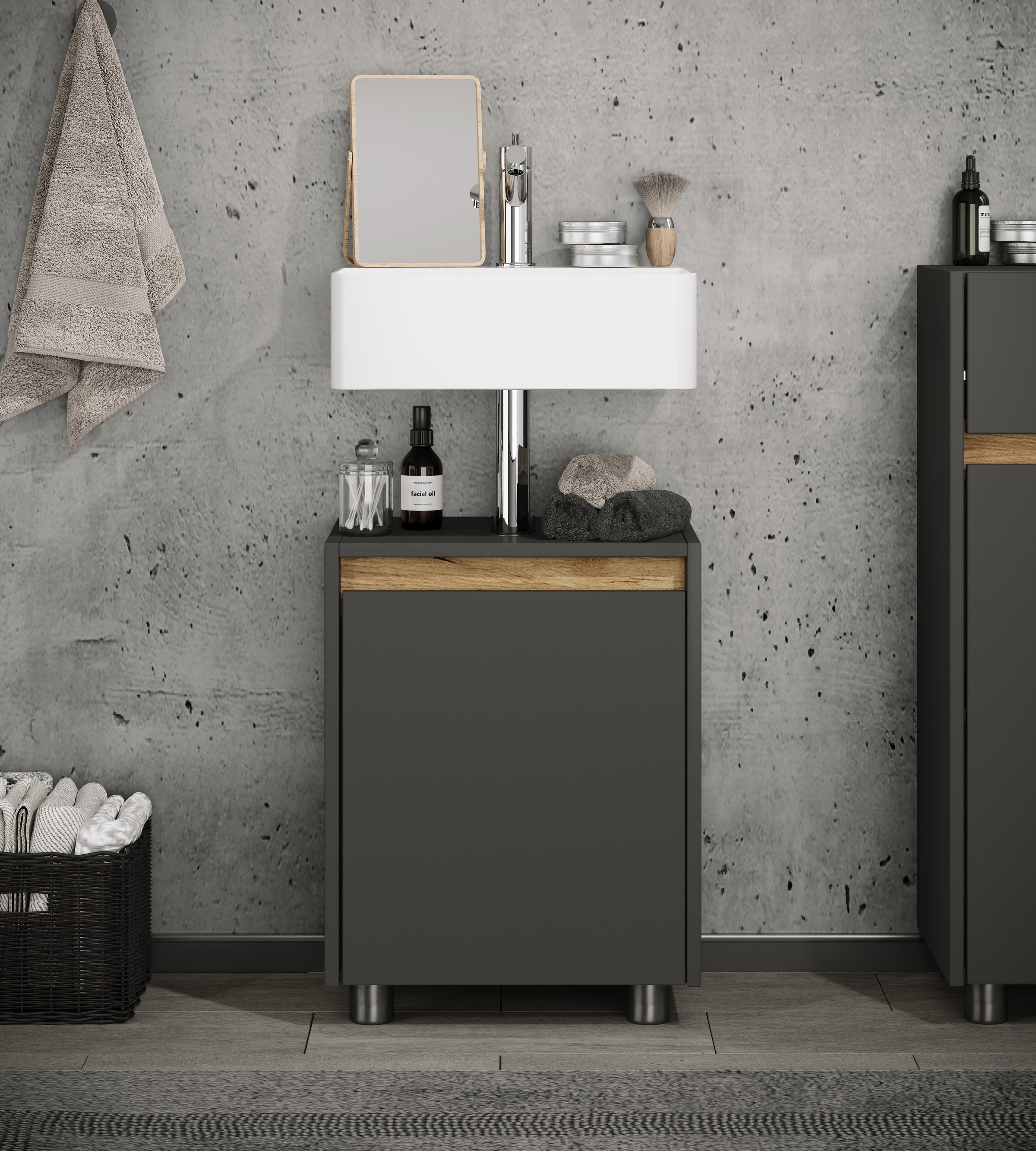 VCM Waschbeckenschrank »Holz Badschrank Badunterschrank 55x42x33 Cosila« 1 Stk. tlg.