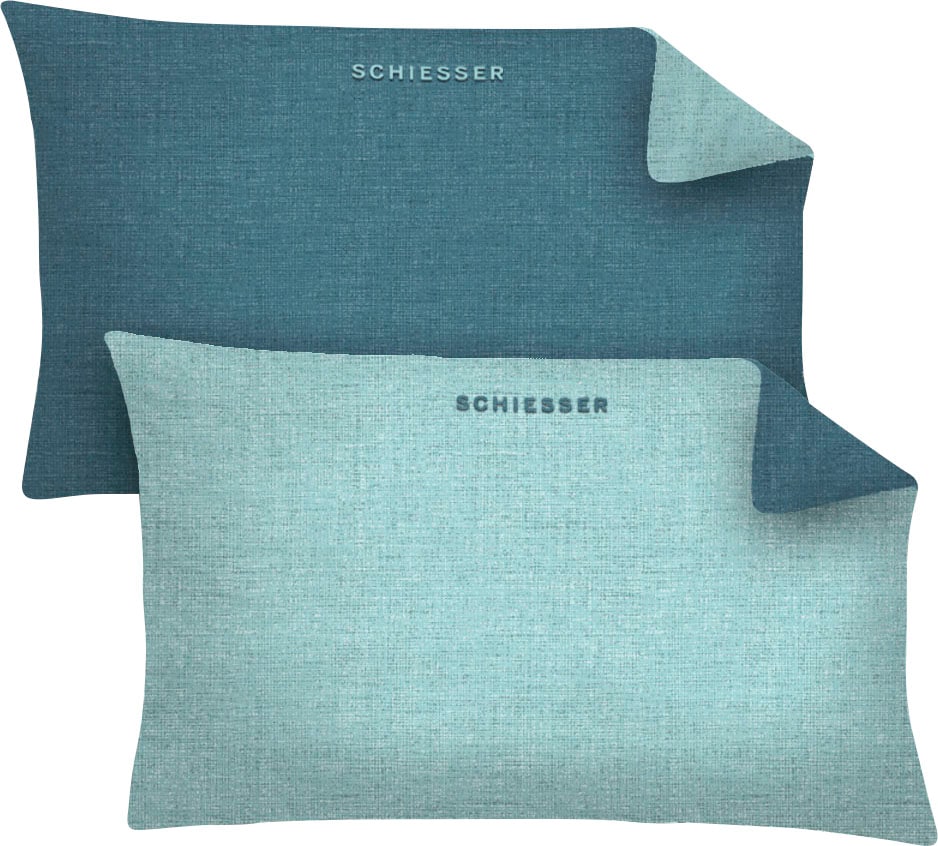 Schiesser Kissenhüllen »Doubleface aus weicher Baumwolle mit edlem Melangeeffekt in Wendeoptik« Made in Green