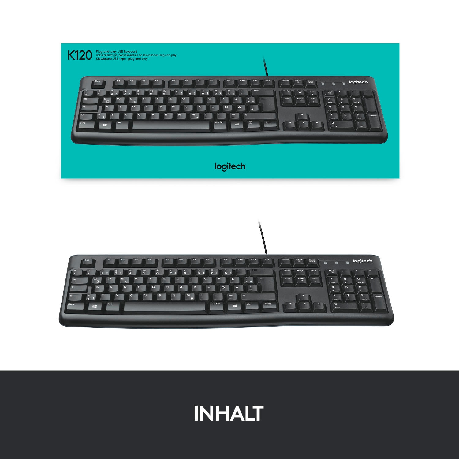 Logitech PC-Tastatur »Keyboard K120 for Business«, (Ziffernblock), Nummernblock