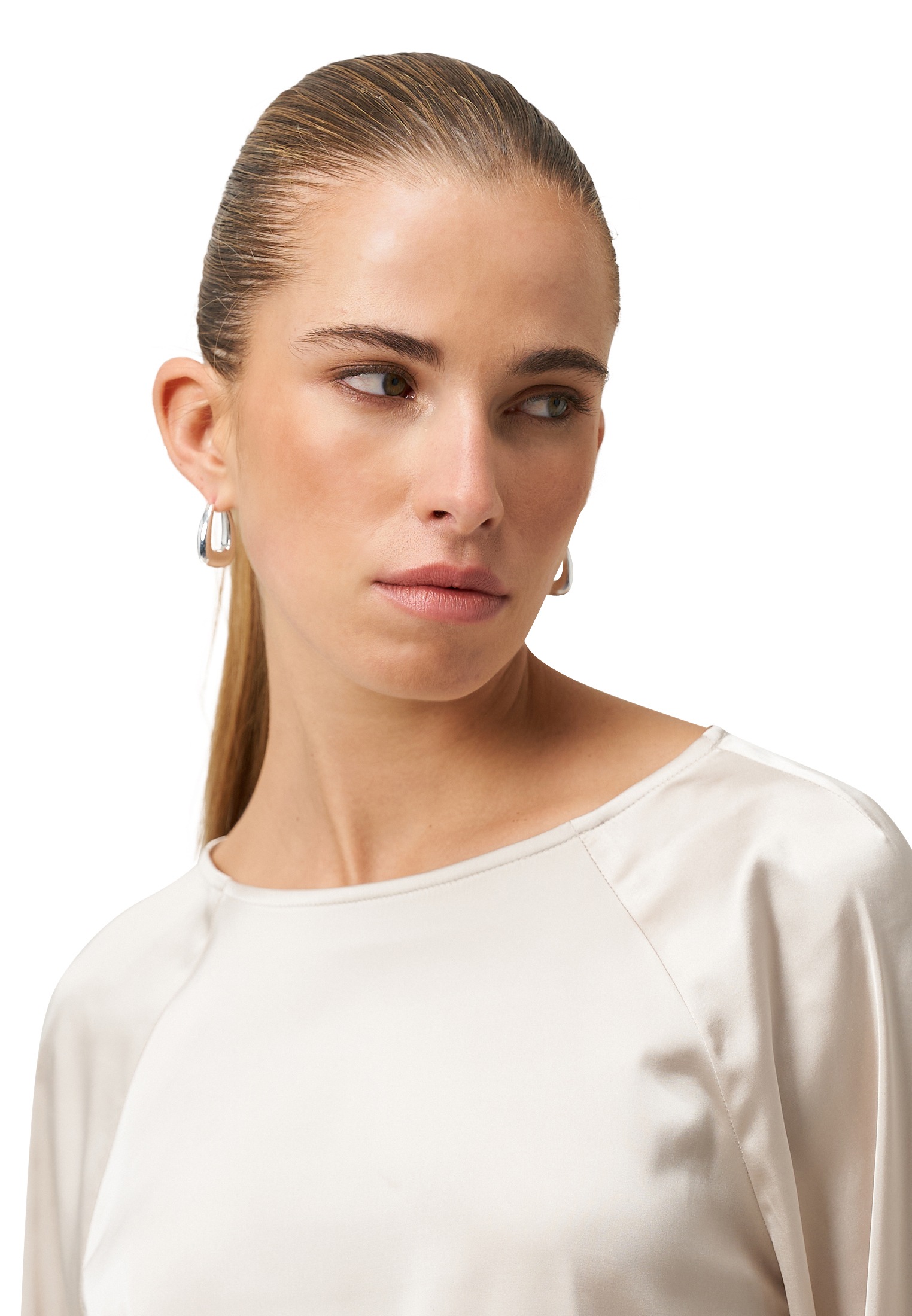 Zero Satinbluse »Satinbluse mit Strickbündchen«