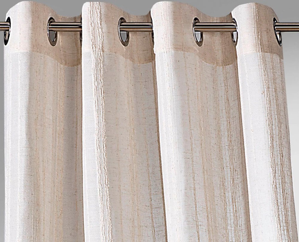 Weckbrodt Vorhang »Natural Linen«, (1 St.), Leinen-Optik, Längsstreifen, halbtransparent, Gardine, Store