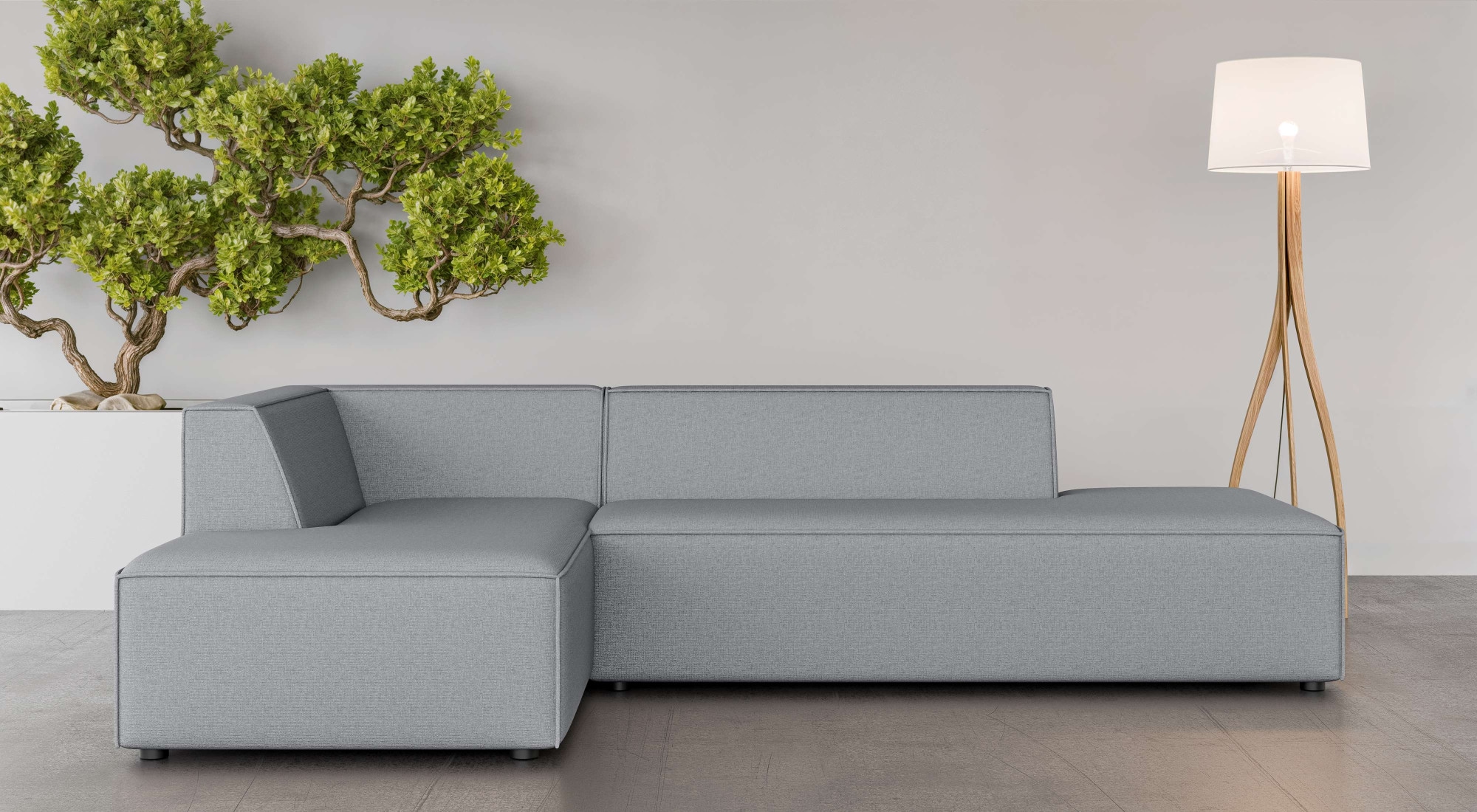 OTTO home Ecksofa »Ecksofa Cavan mit Ottomane links oder rechts bestellbar« L-Form mit Wellenunterfederung, Maße B/T/H: 270/180/72 cm