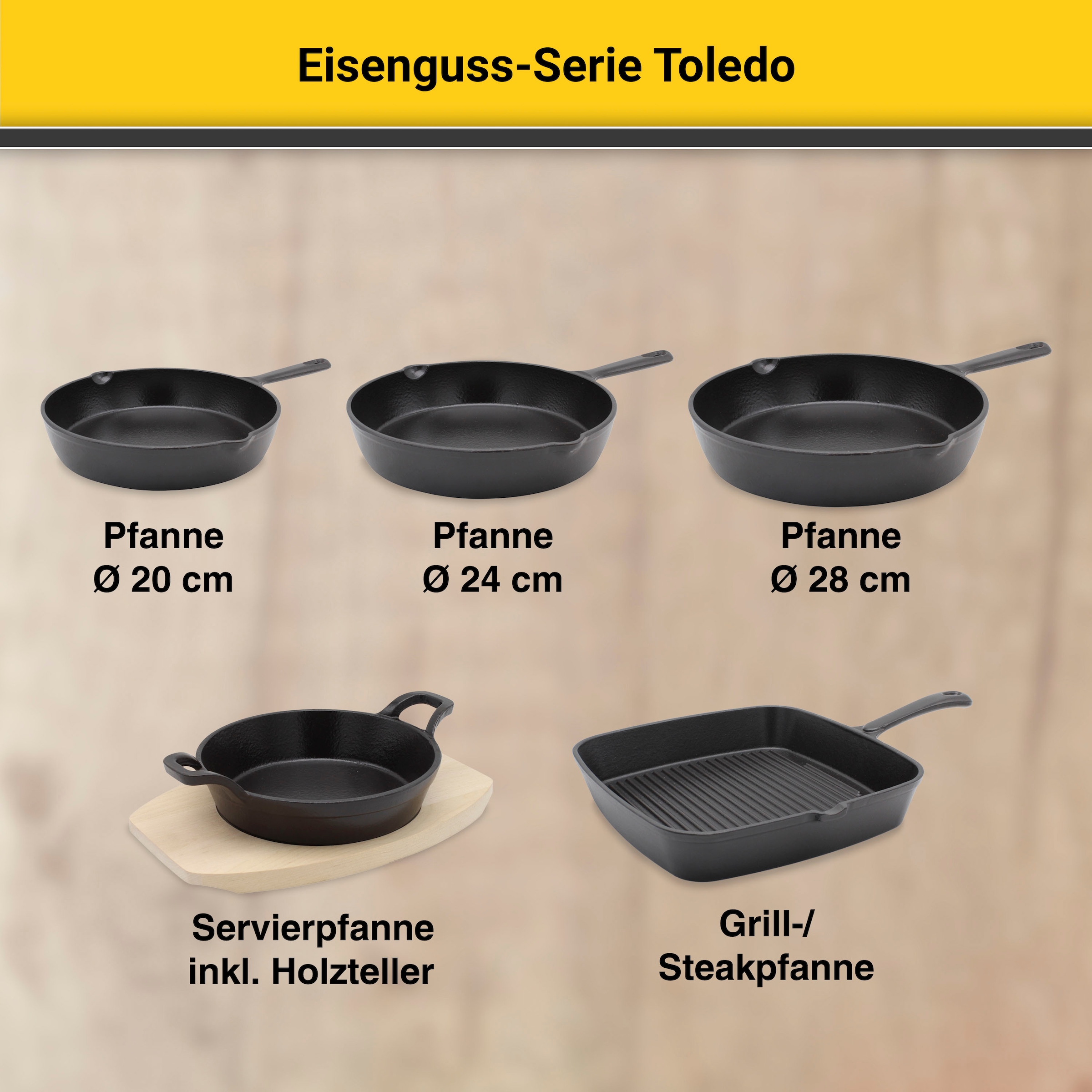 Online Induktion im Gusseisen, Bratpfanne OTTO Krüger Shop »Toledo«, bestellen