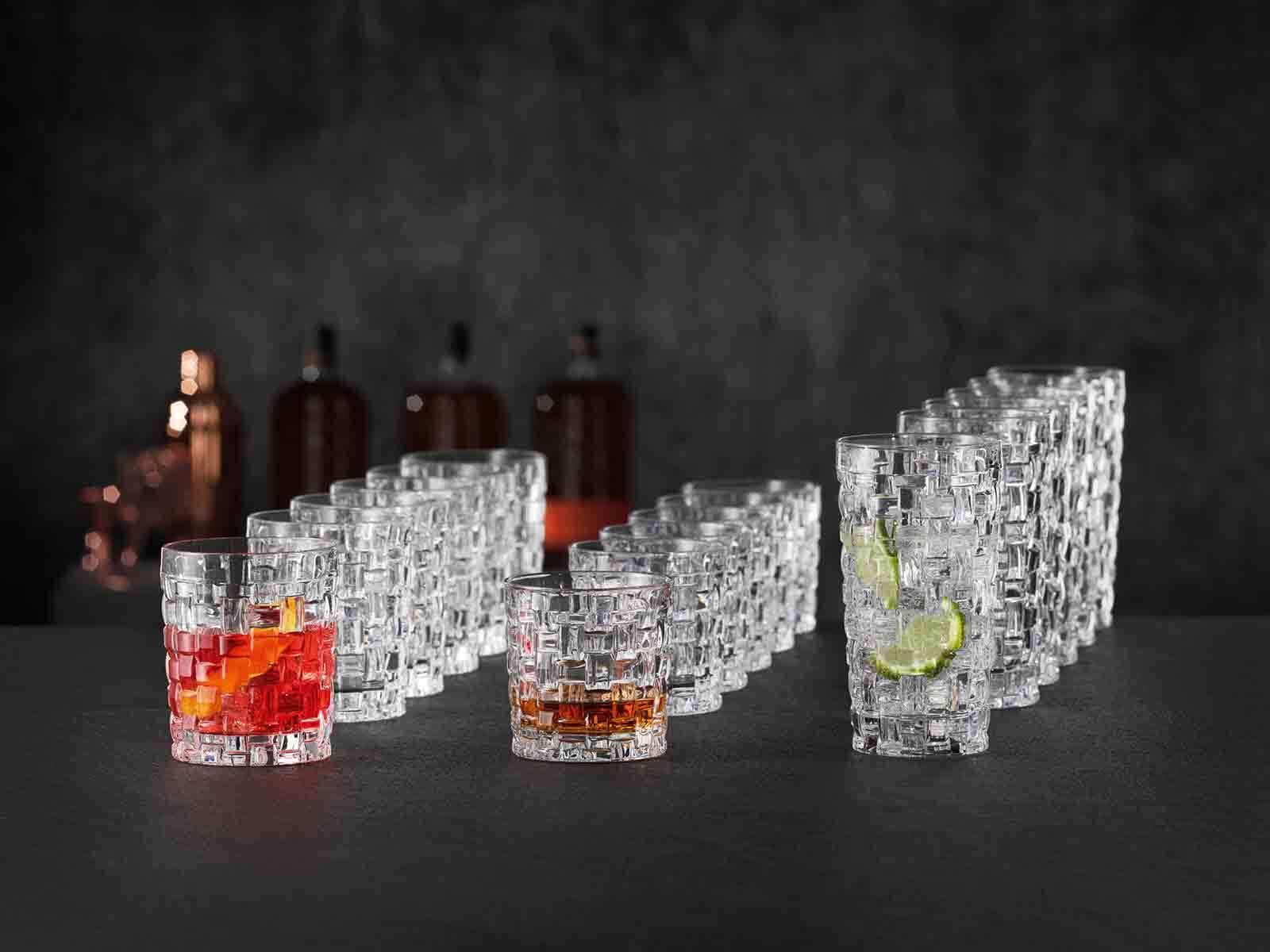 Nachtmann Gläser-Set »Bargläser Bossa Nova 18er Set transparent« Erhöhte Bruchfestigkeit, Kristallglas, spülmaschinenfest