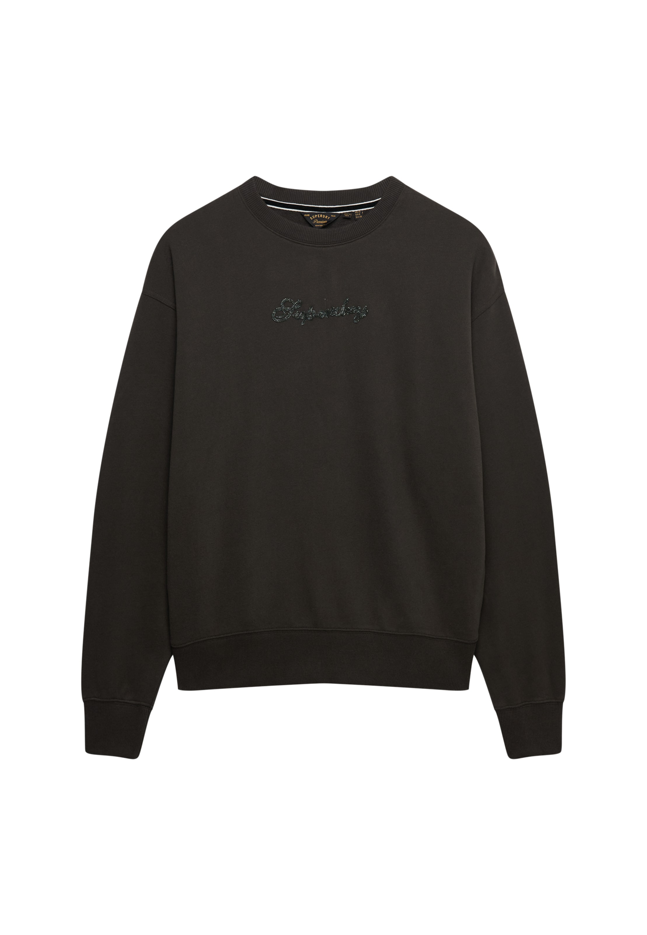 Superdry Sweatshirt »SCRIPT BRAND LOOSE CREW«, mit Markenlogo aus Perlenstickerei auf der Brust
