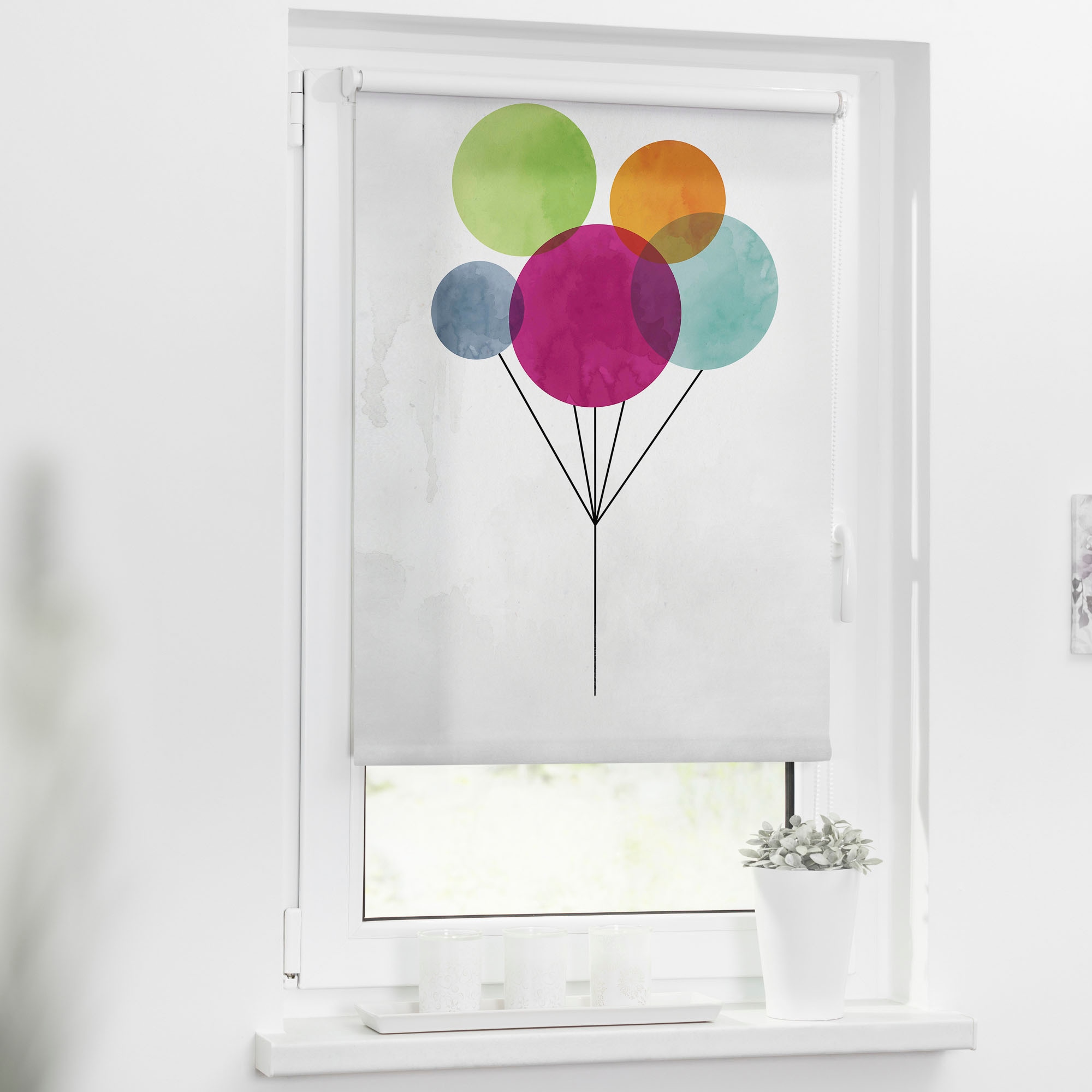 LICHTBLICK ORIGINAL freihängend, Lichtschutz, Motiv bedruckt bei OTTO Bohren, online Ballon«, »Klemmfix bestellen Seitenzugrollo ohne
