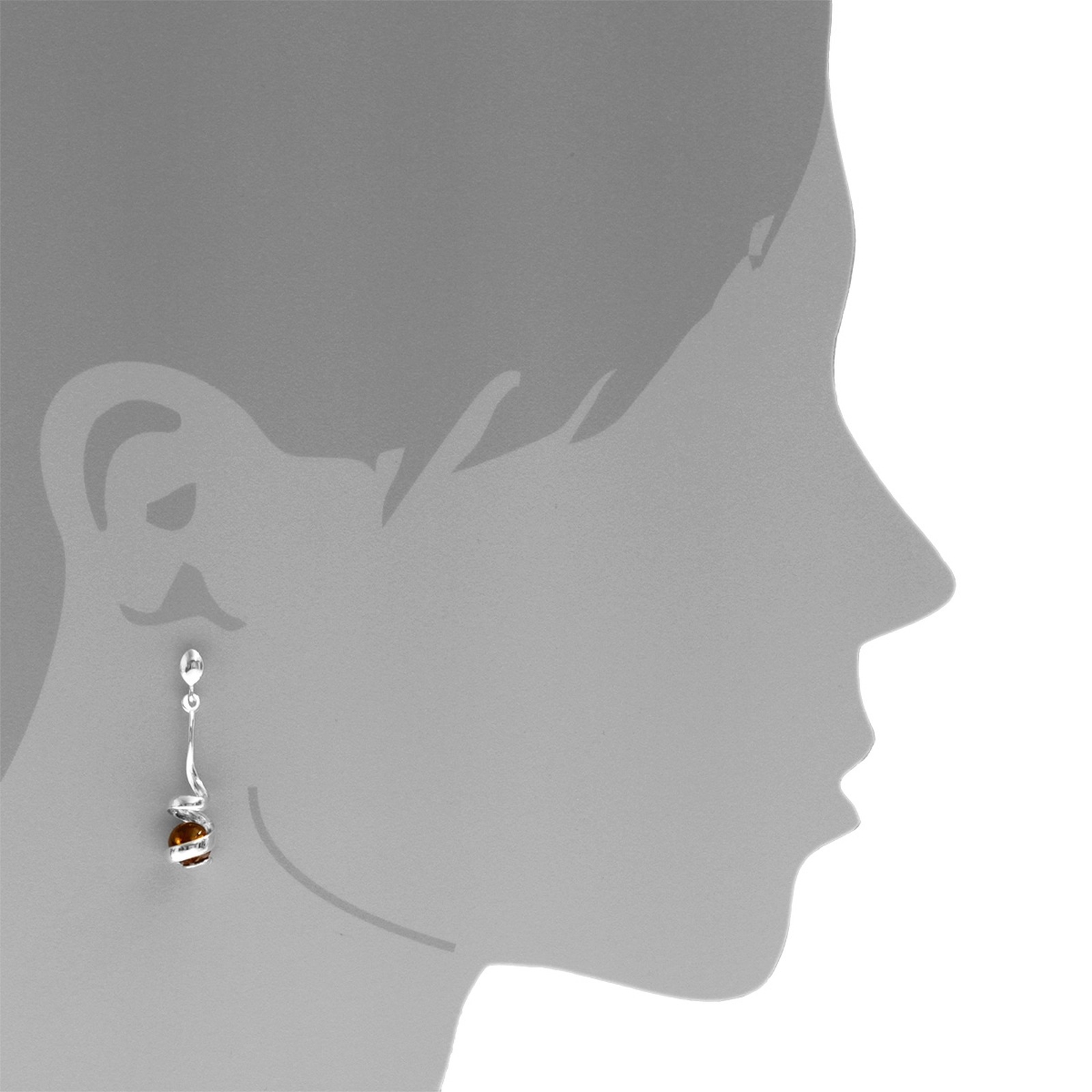 OSTSEE-SCHMUCK Paar Ohrhänger »- Spirale - Silber 925/000 - Bernstein«