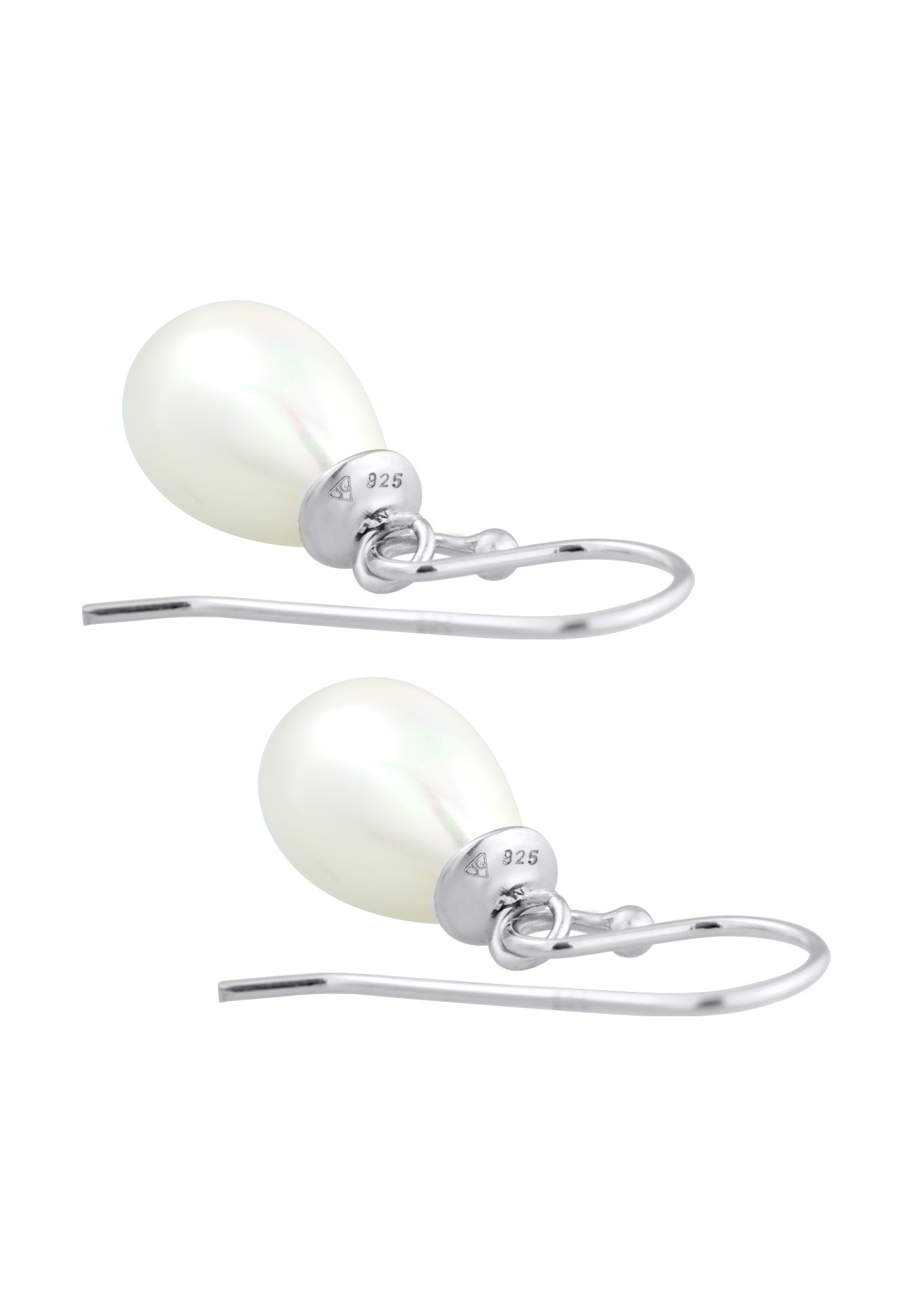Nenalina Paar Ohrhänger »Ohrringe Hänger Muschelkernperle Oval Klassisch 925 Silber«