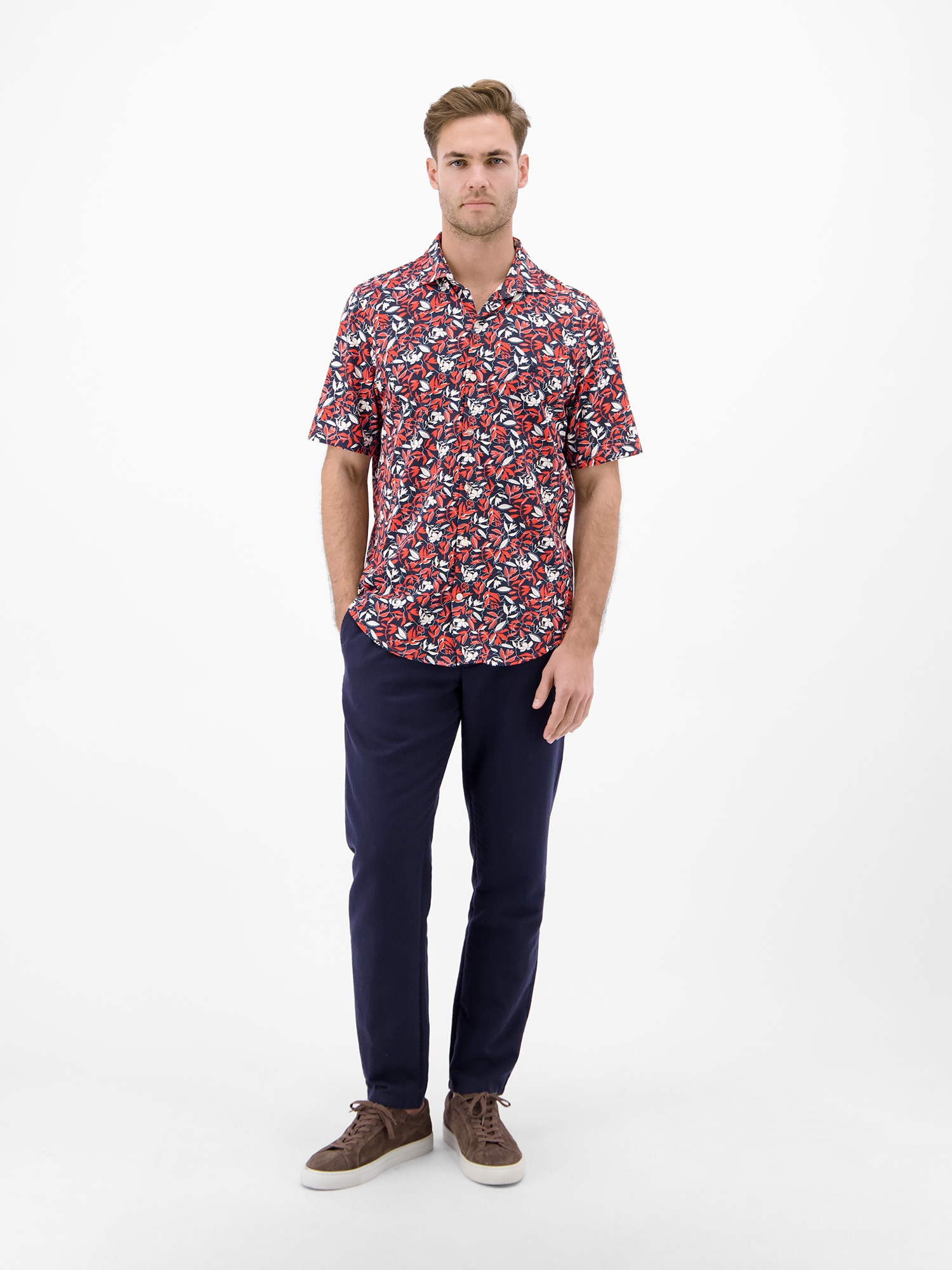 LERROS Kurzarmhemd »1/2 Hemd aus 100 % Baumwolle, floral bedruckt«