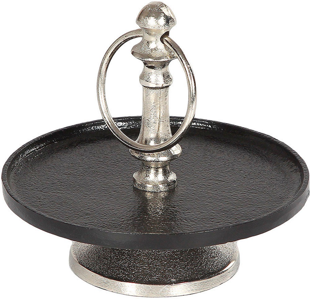 Ambiente Haus Etagere »Etagere 1 Stufe Silber und Schwarz«, (1 tlg.)