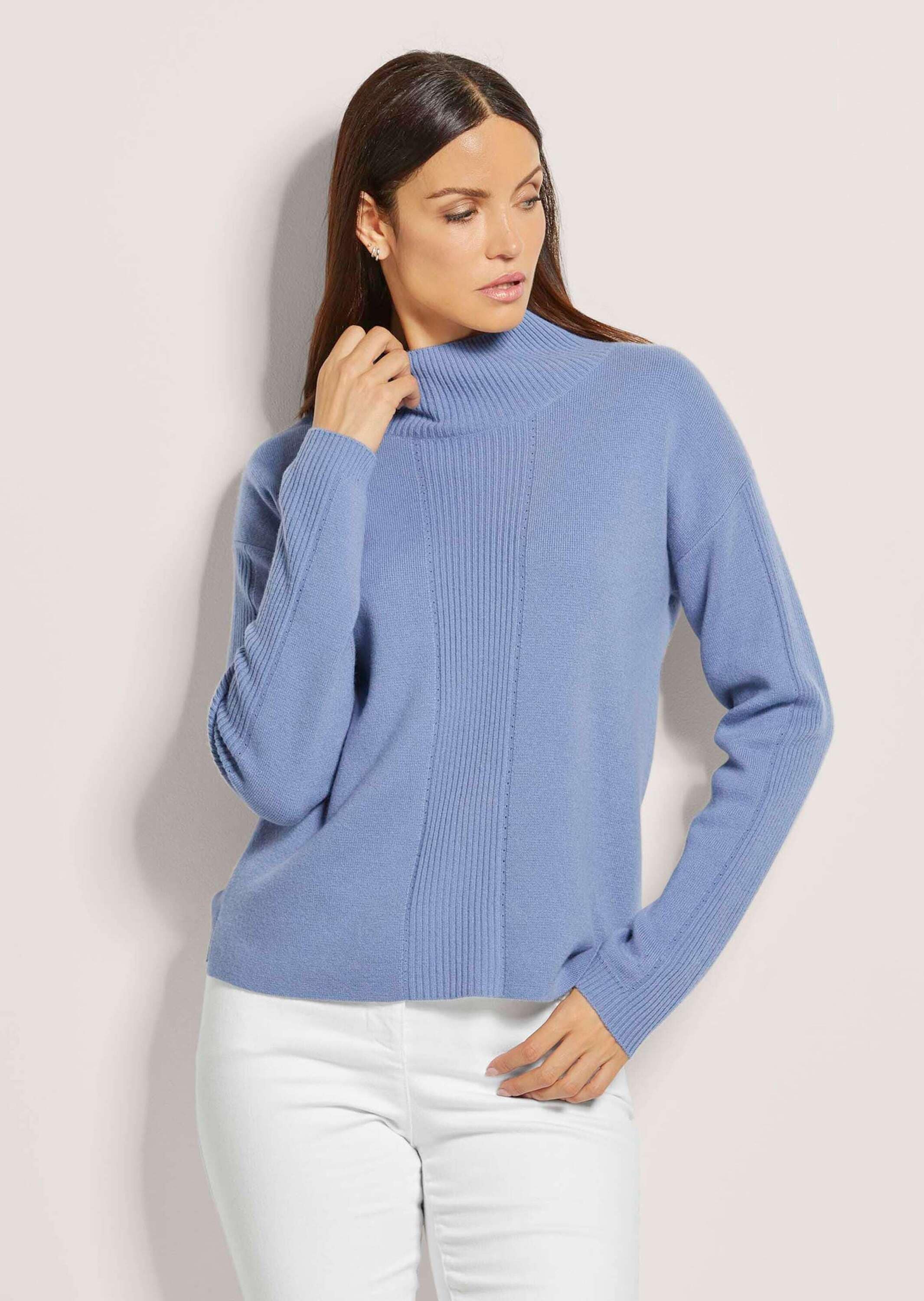 MADELEINE Longpullover »Pullover Kurzer Stehkragen-Pullover mit Good Cashmere«