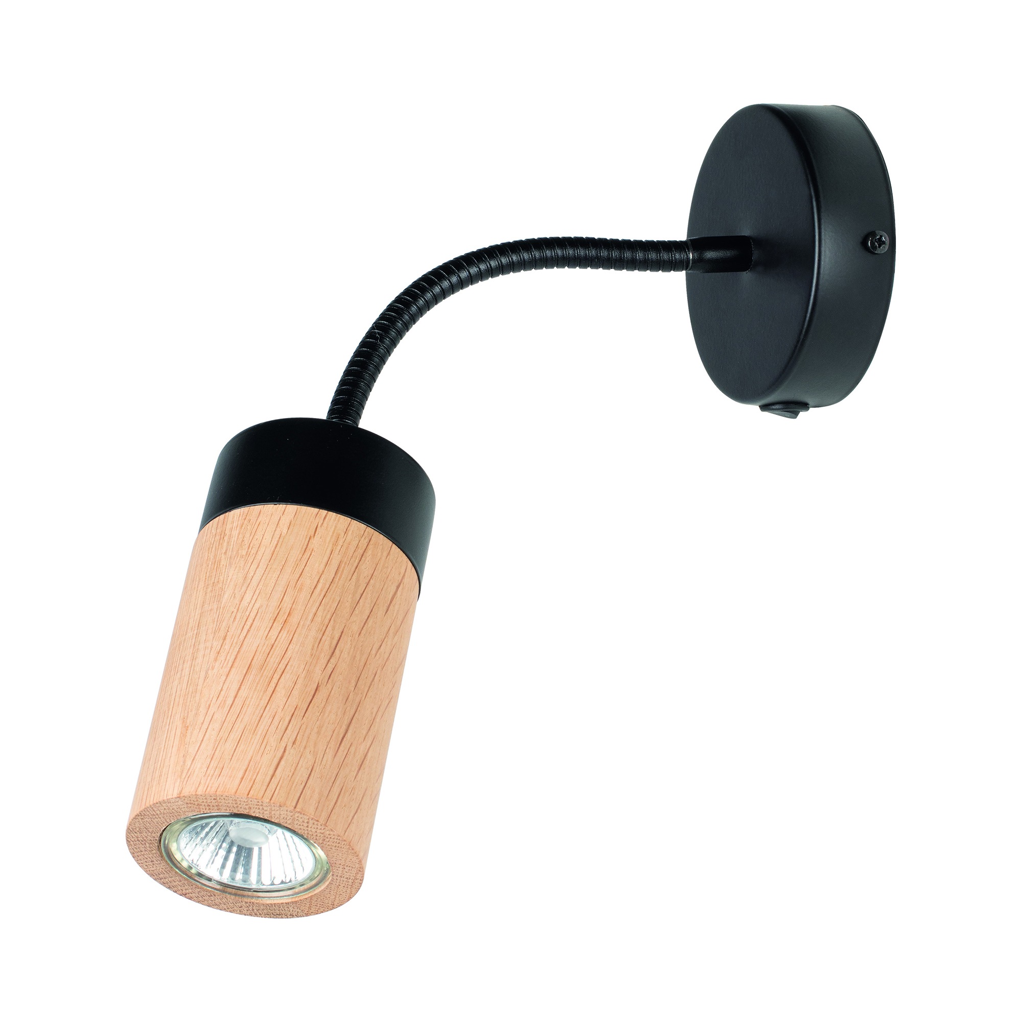 BRITOP LIGHTING Wandleuchte »ANNICK«, GU10, Warmweiß, Aus edlem Eichenholz und Metall, mit flexiblem Arm und Schalter, LED-Leuchtmittel inkl., Made in Europe