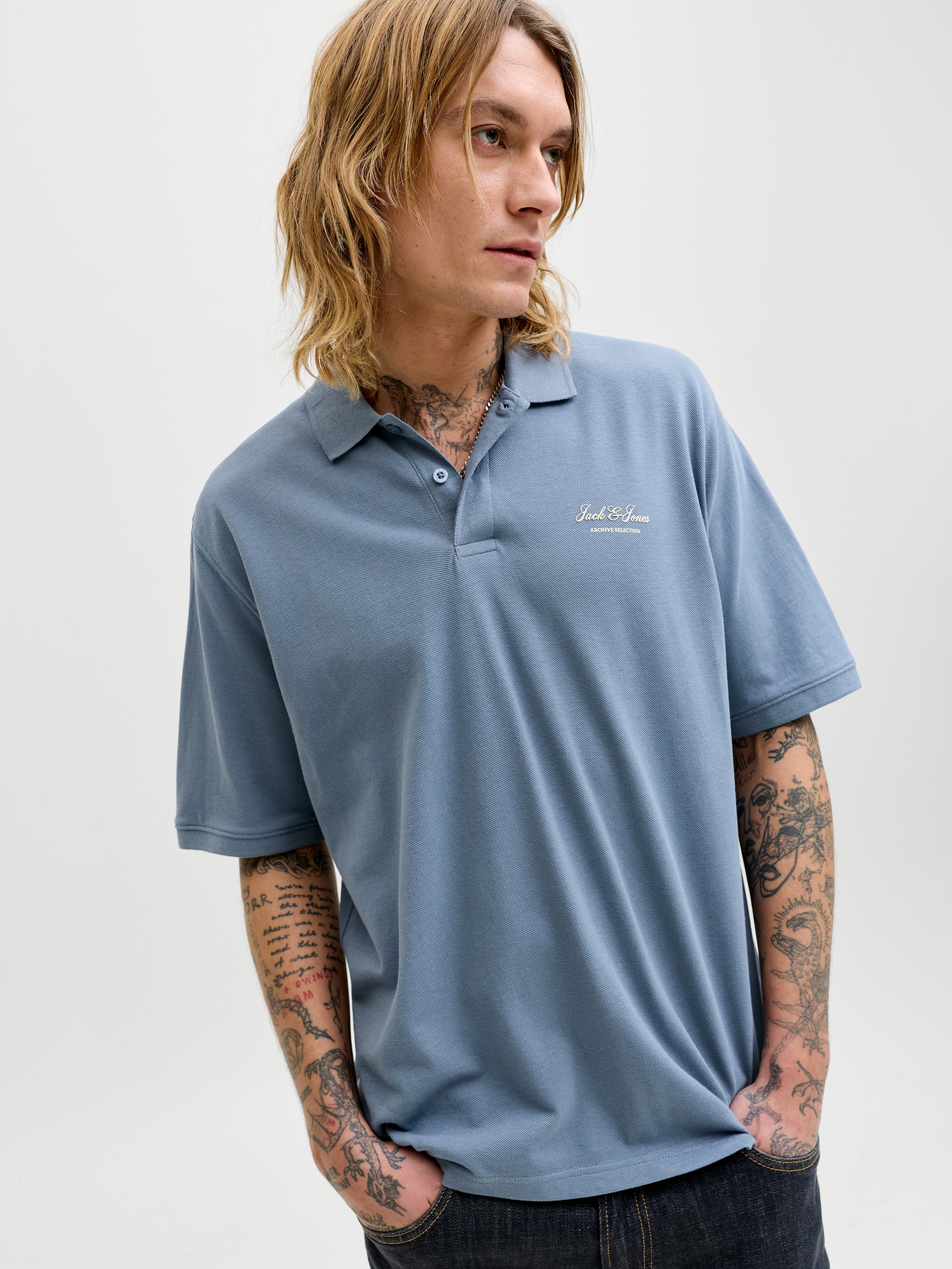 Jack & Jones Poloshirt »JJEARCHIVE GRAPHIC POLO SS LN« mit Polokragen